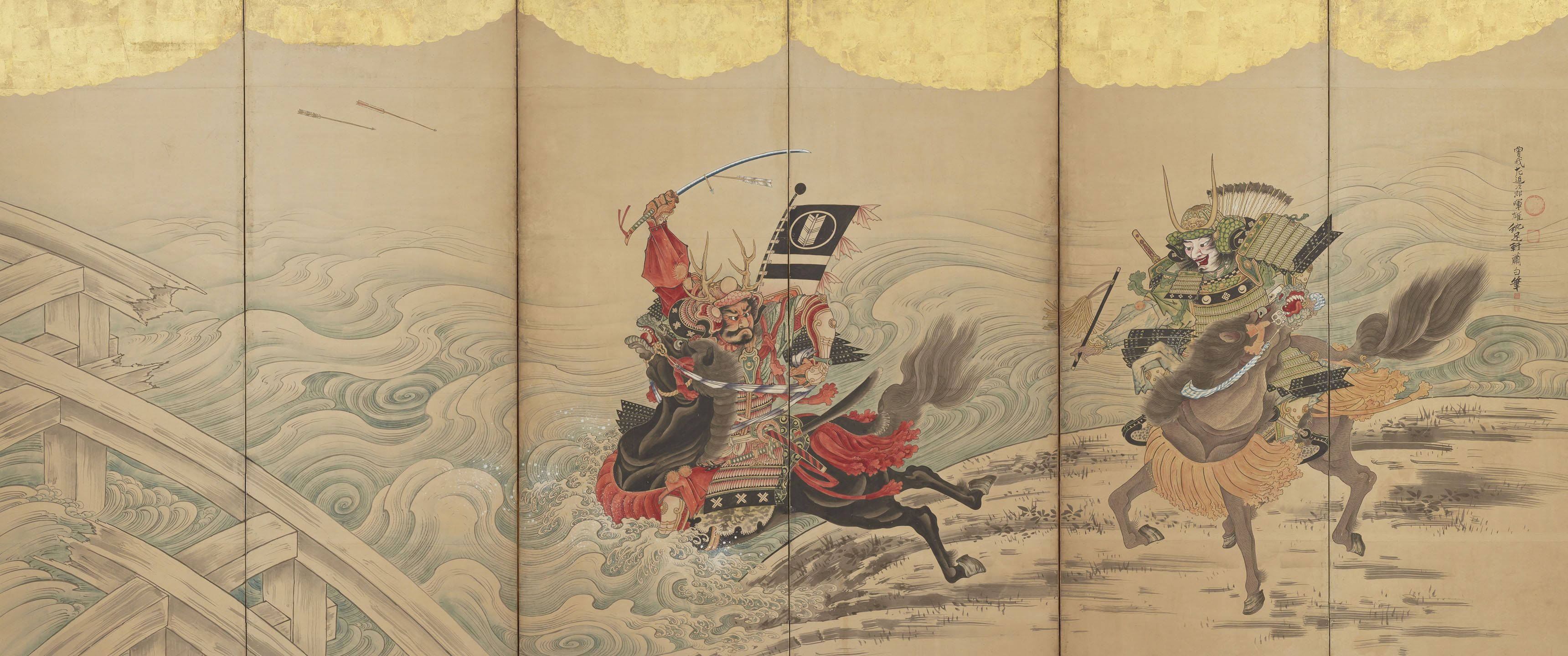 Japansk Samurai Traditionelt Maleri Wallpapers