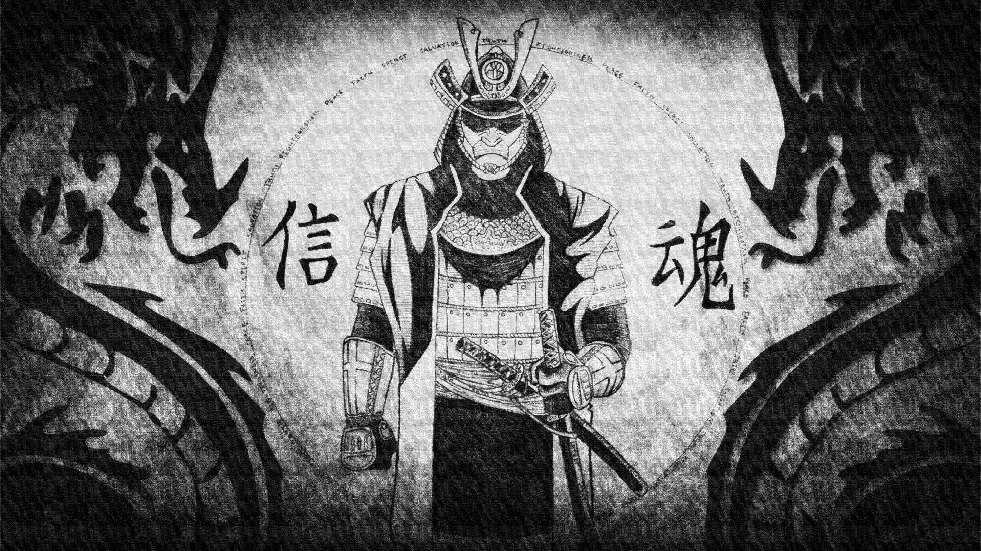 Japansk Samurai Tvillingedrage Wallpapers
