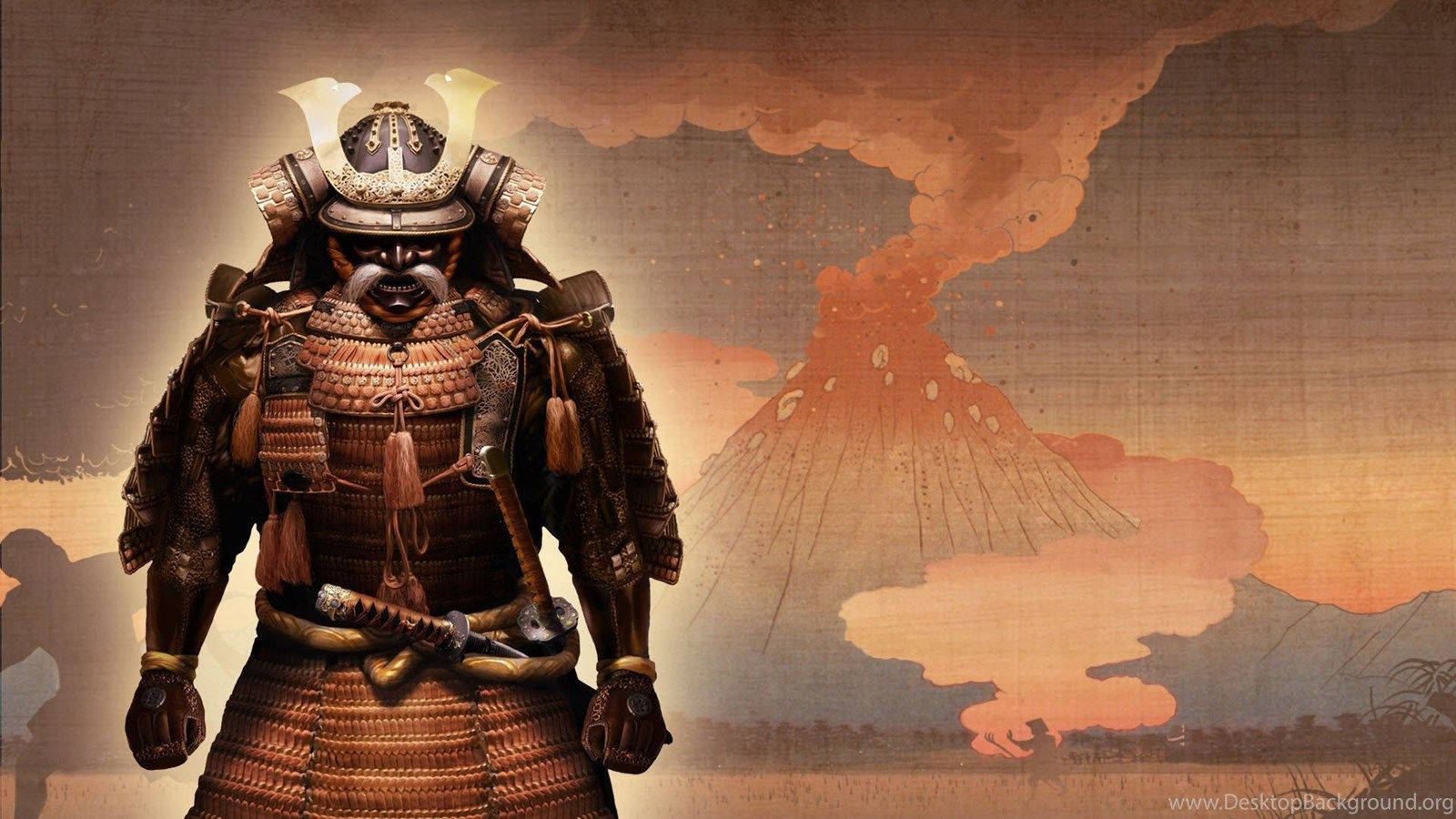 Japansk samurai vulkan Wallpapers