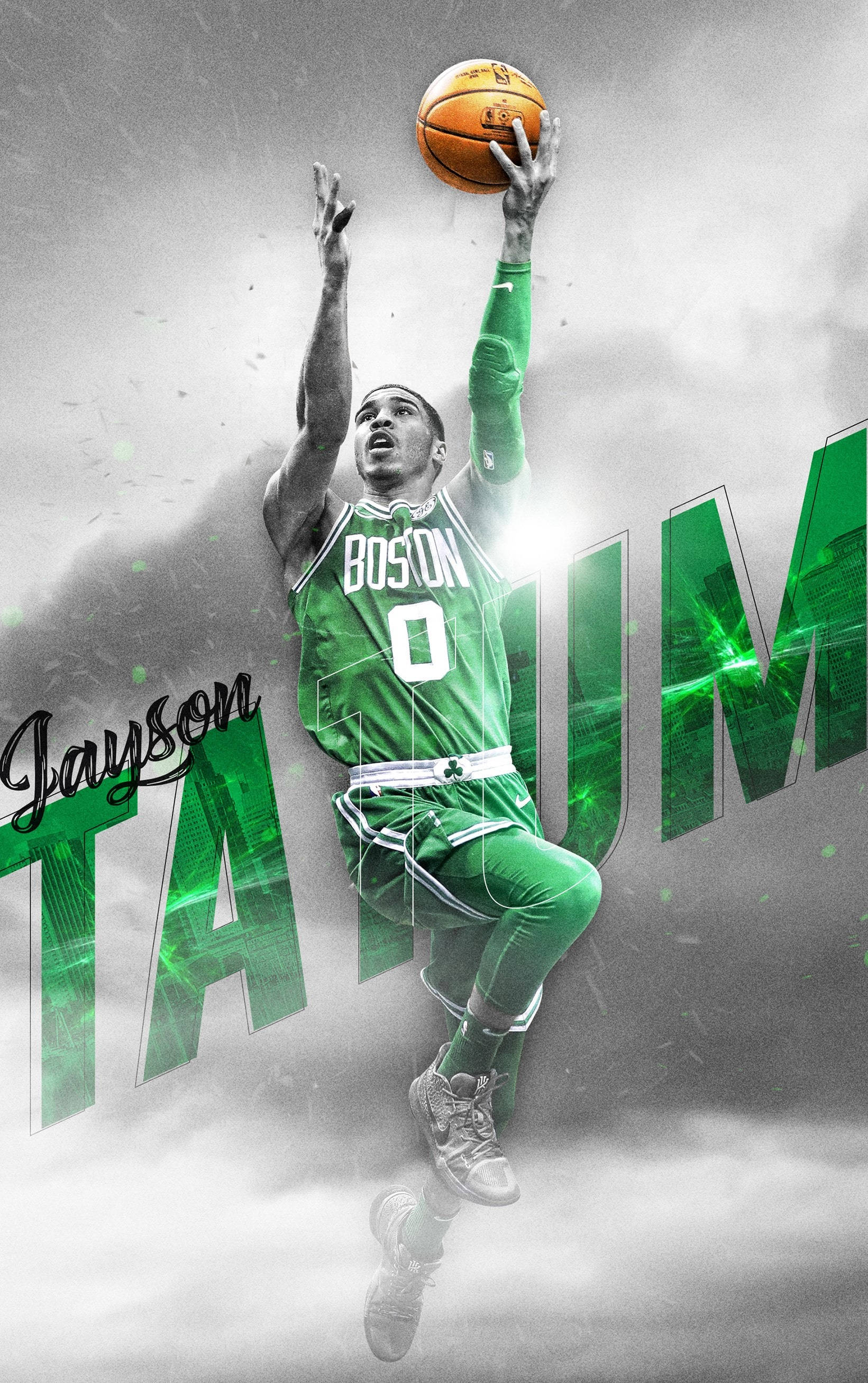 Jayson Tatum Stilistisk Boston Trøje Wallpapers