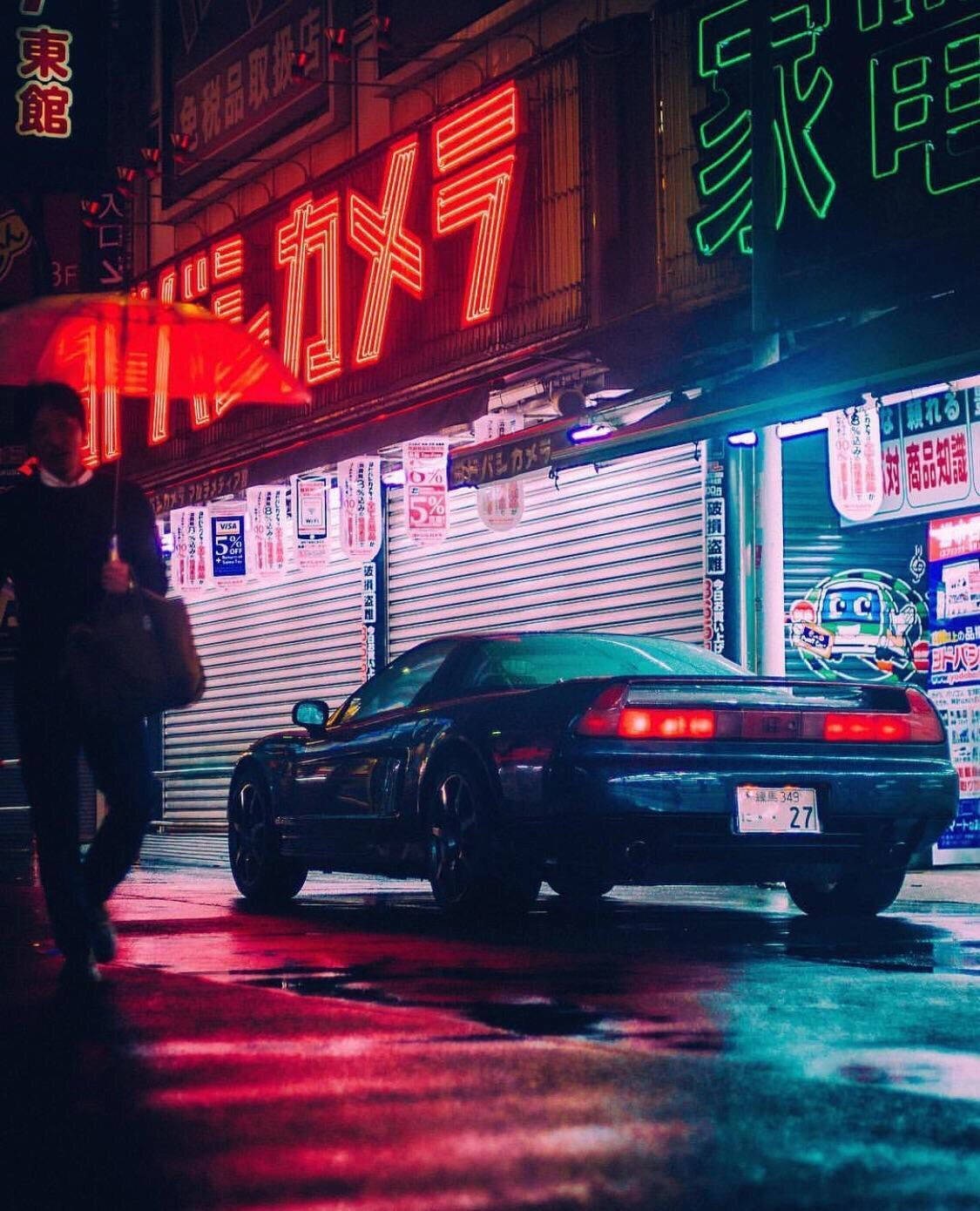 JDM biler æstetik med røde lys Wallpapers