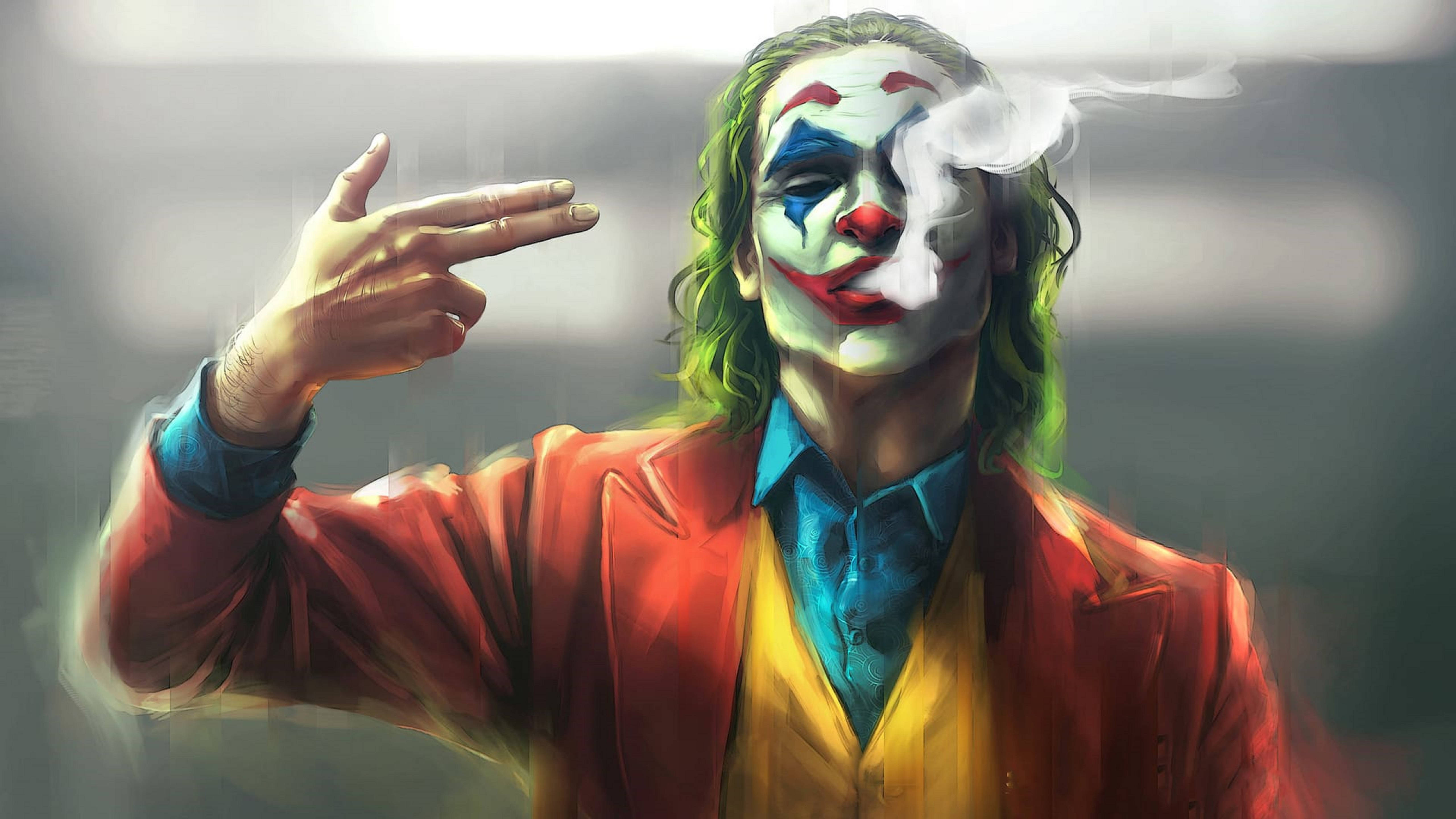 Joker 2019 Rygende Maleri Wallpapers