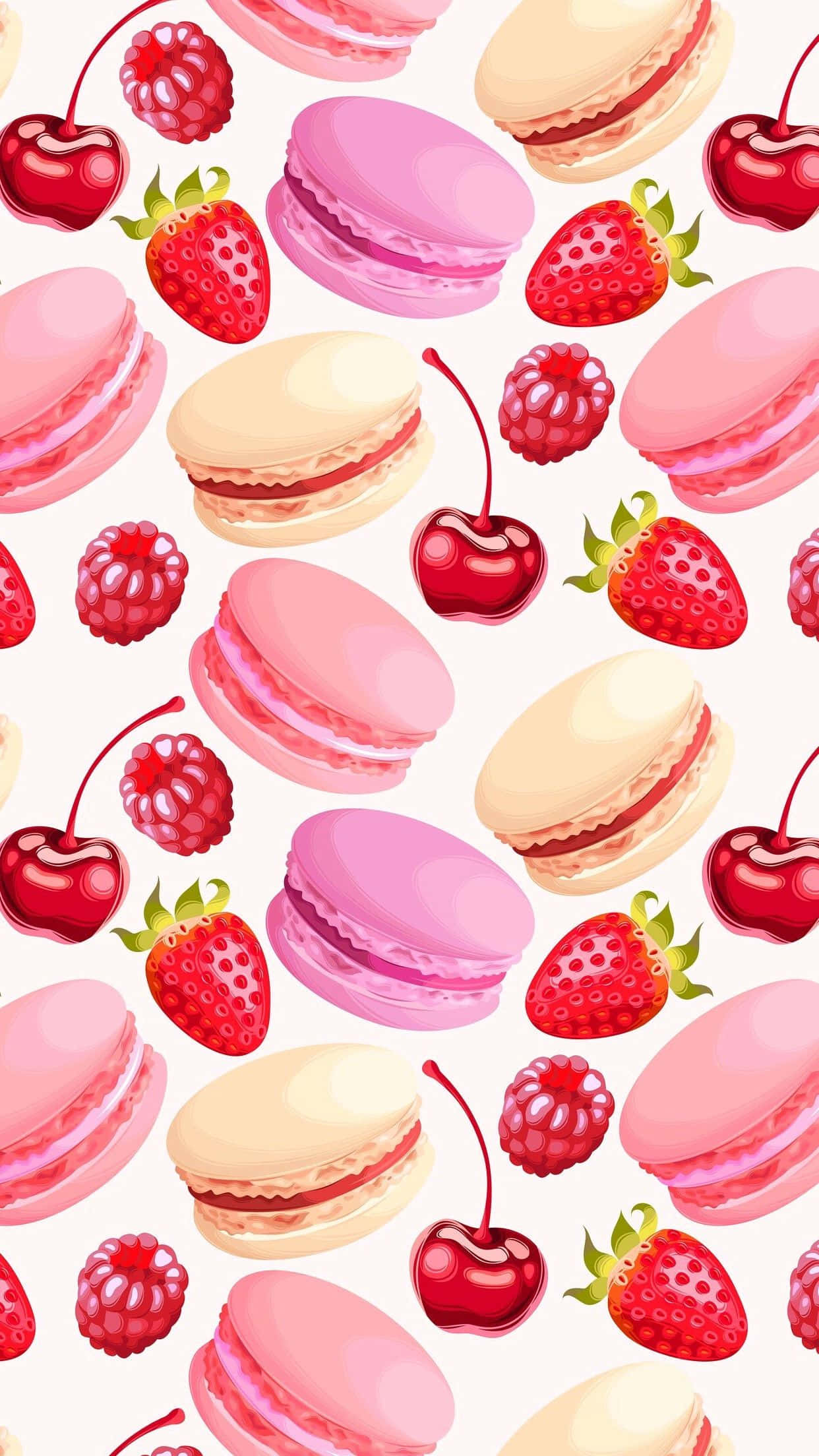 Jordbær Kirsebær Macaron Pige Sød Billede Wallpapers