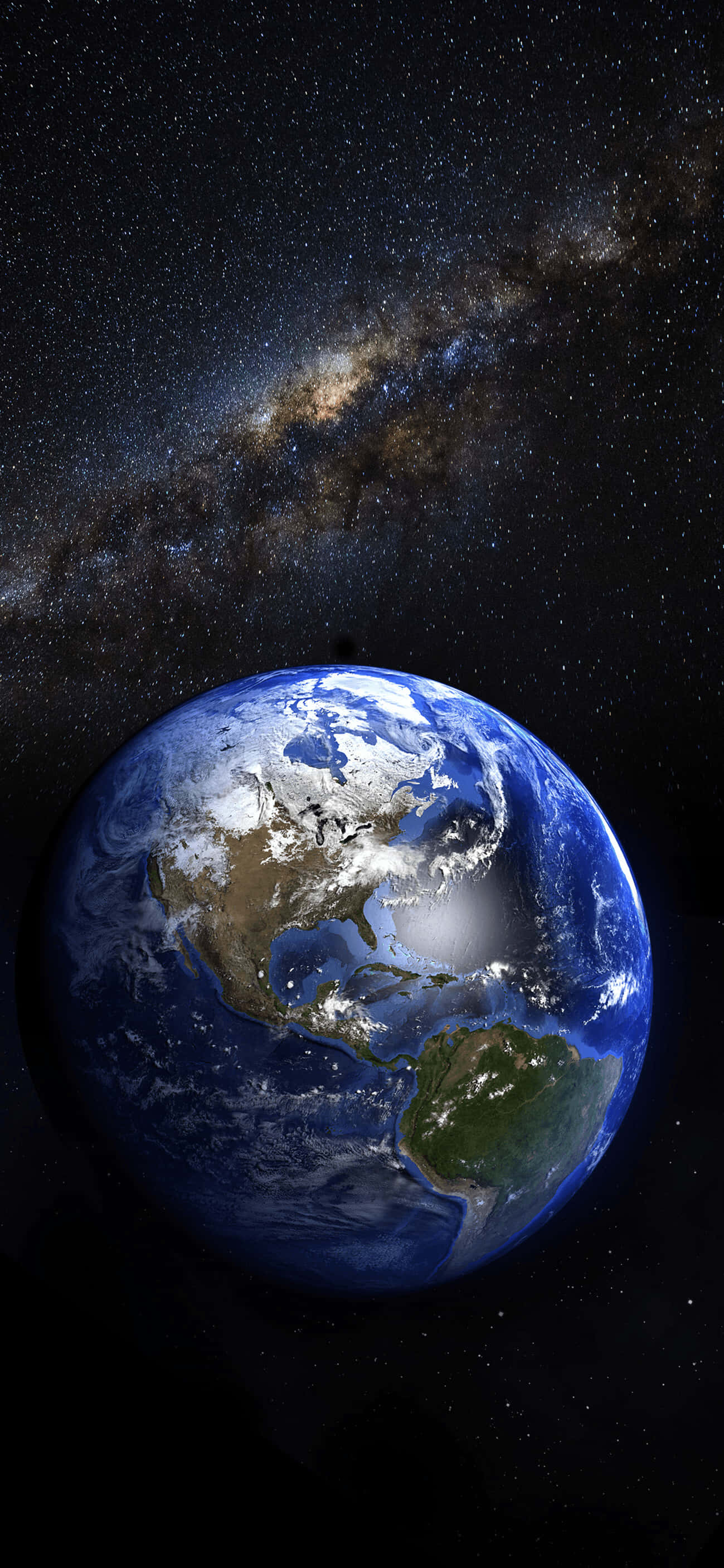 Jorden med stjerner i galaksen til iPhone Wallpapers
