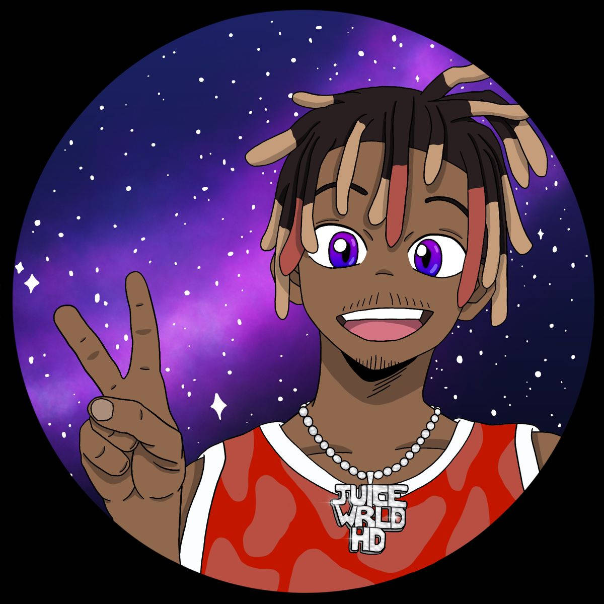 Juice Wrld Anime Galaxy Baggrund Wallpapers