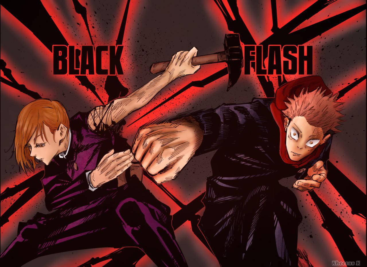 Jujutsu Kaisen - Dobbelt Sort Flash Wallpapers