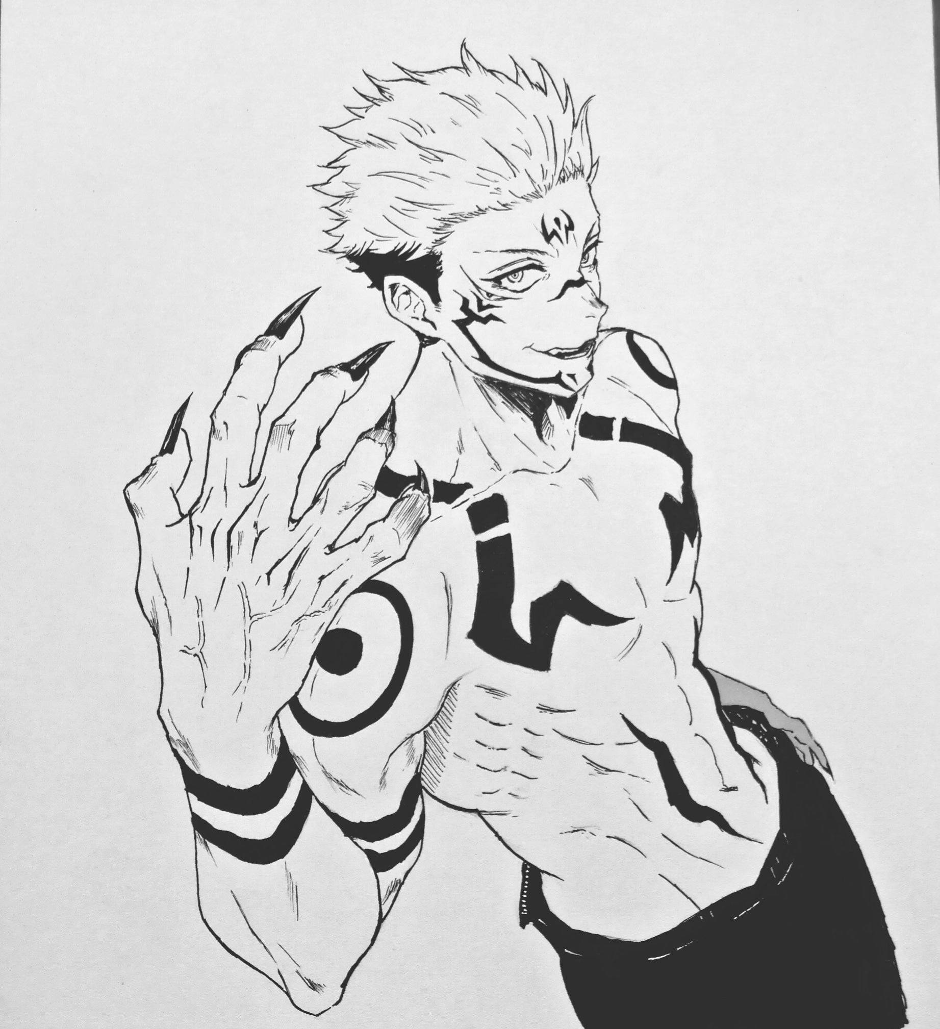 Jujutsu Kaisen Sukuna anime tegning Wallpapers