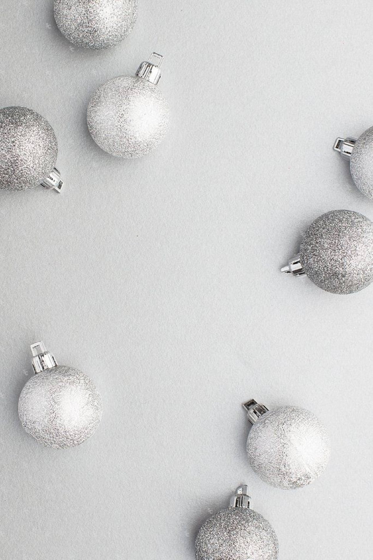 Jul æstetiske sølvkugler Wallpapers