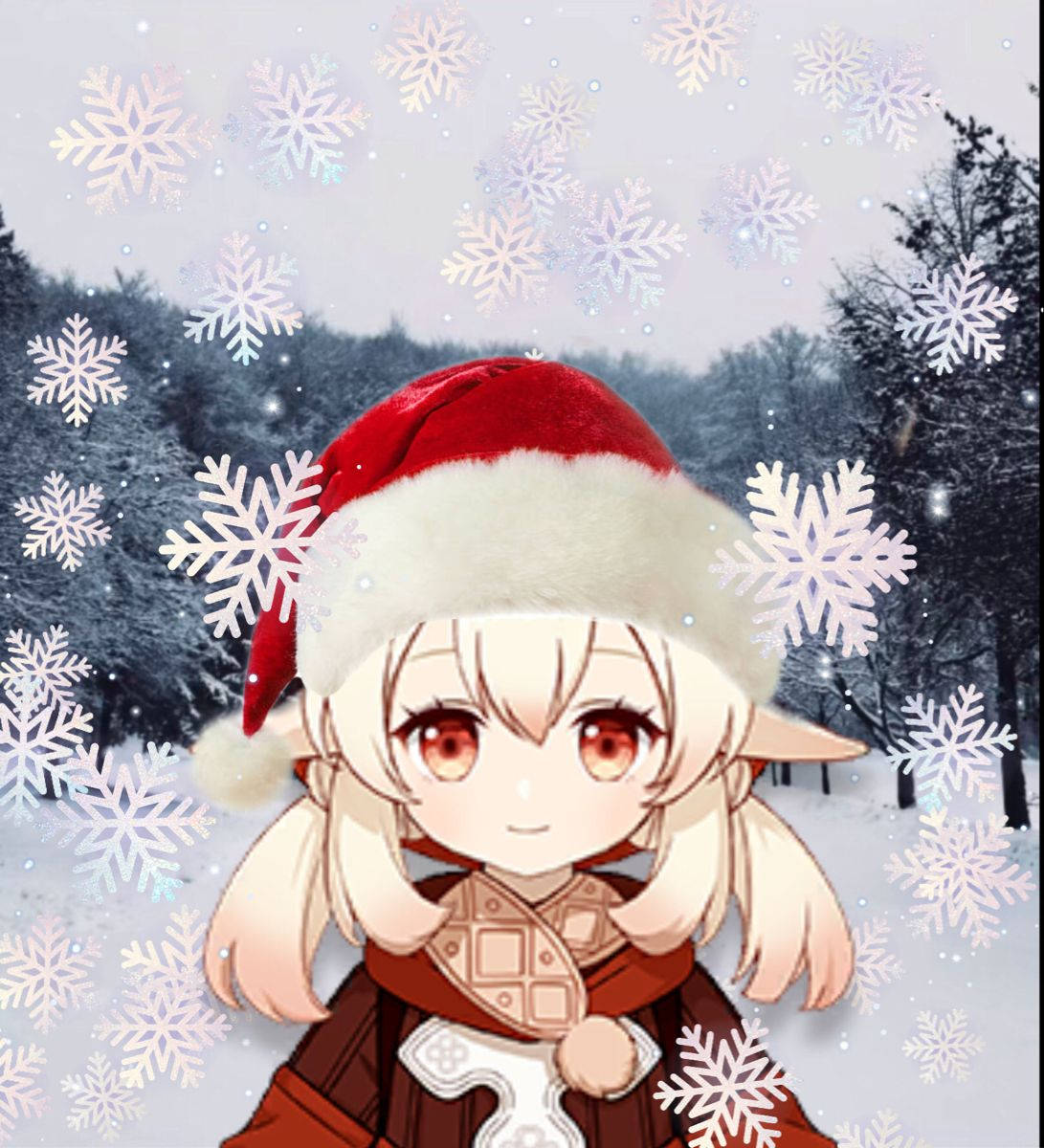 Jule-PFP sød anime-pige Wallpapers