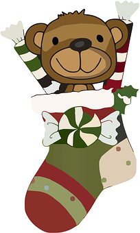 Juleabe i strømpe Wallpapers