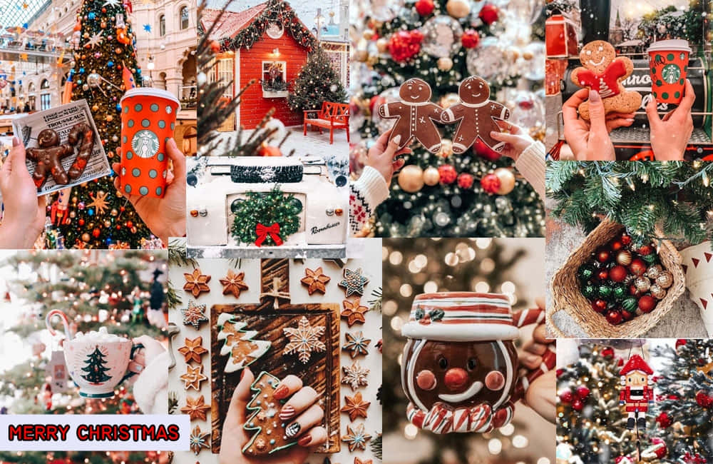 Julecollage Laptop Pebernøddemand Wallpapers