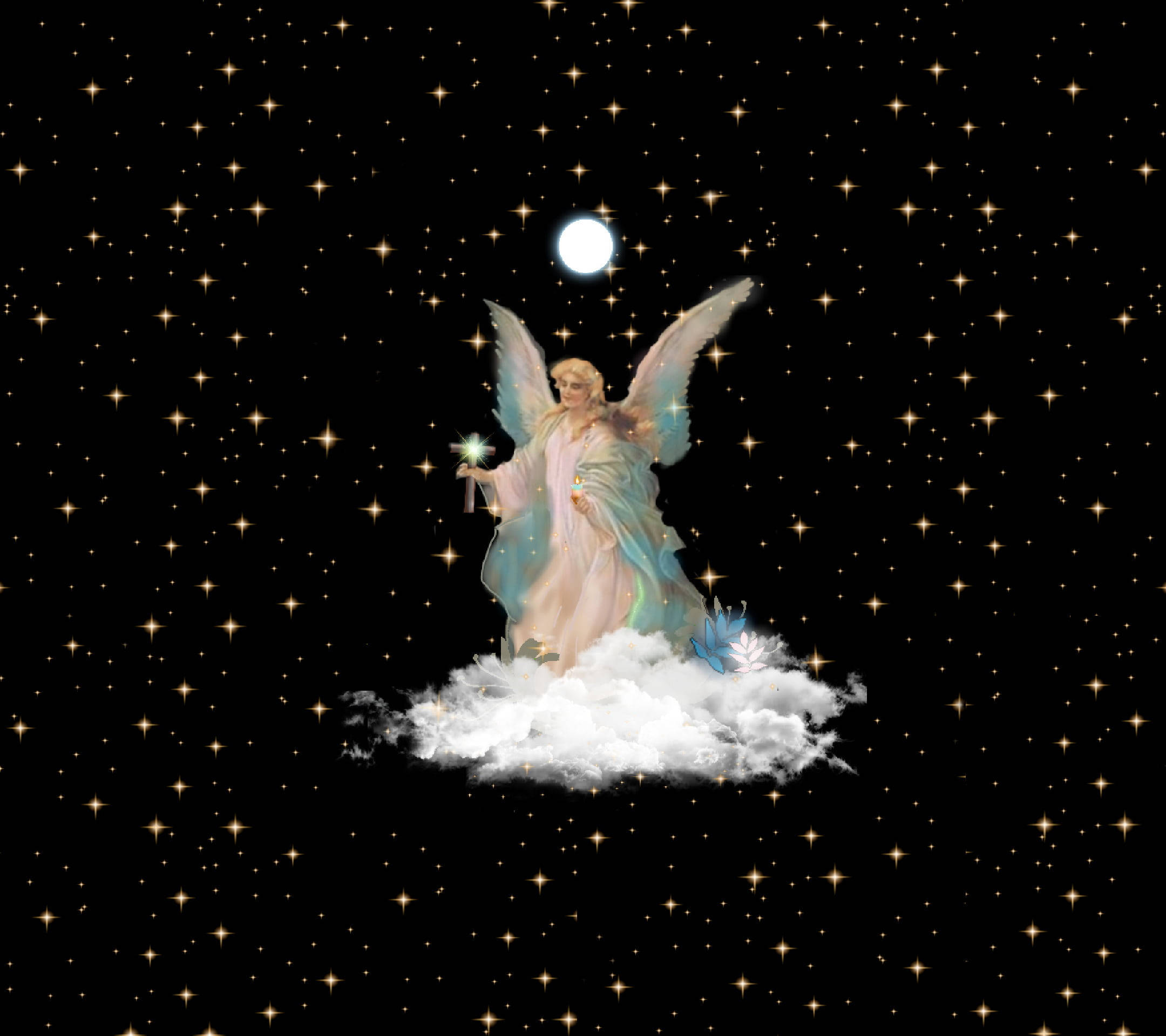 Juleengel Stjernehimmel Kunst Wallpapers