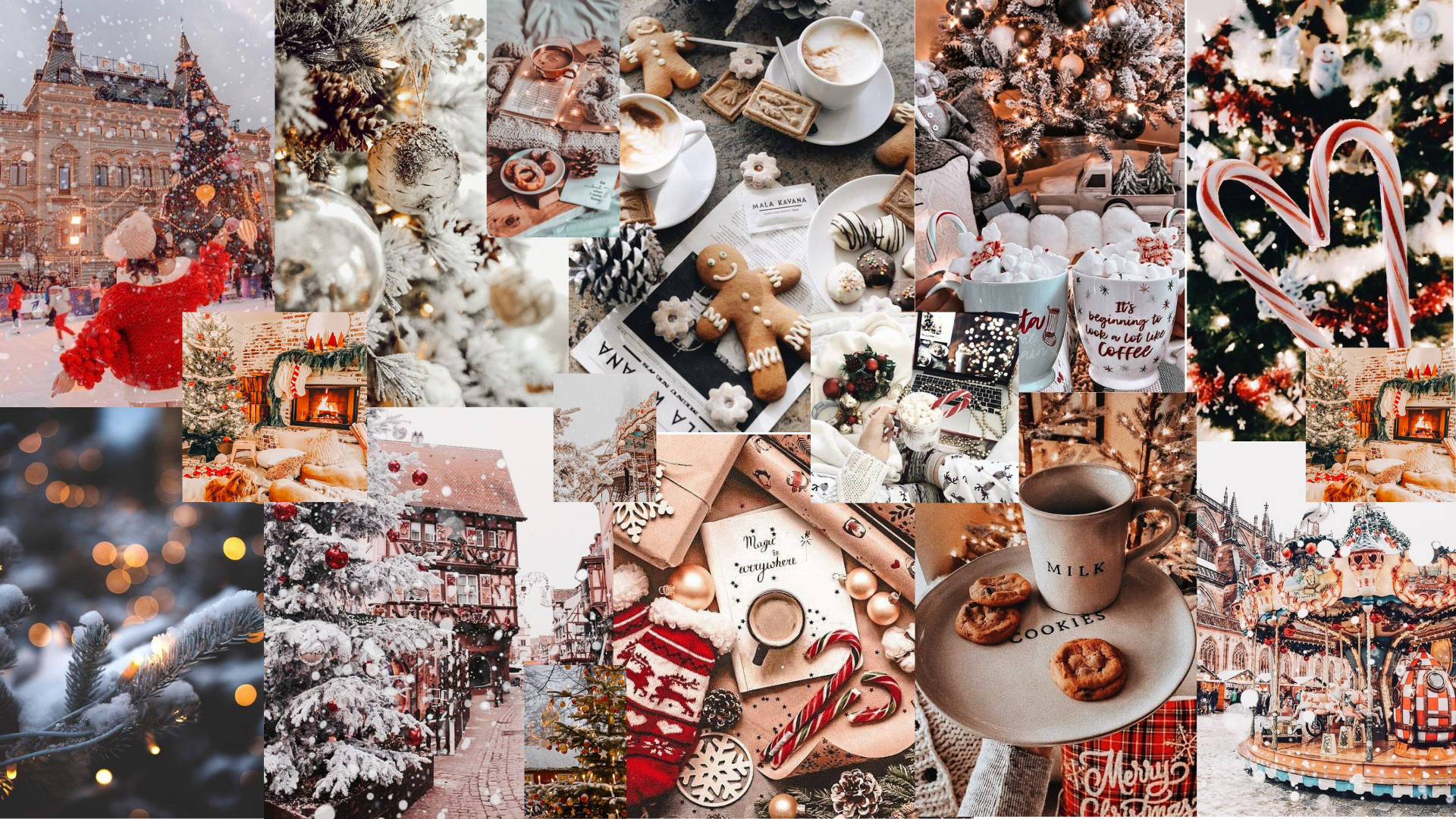 Julekollage med karneval Wallpapers