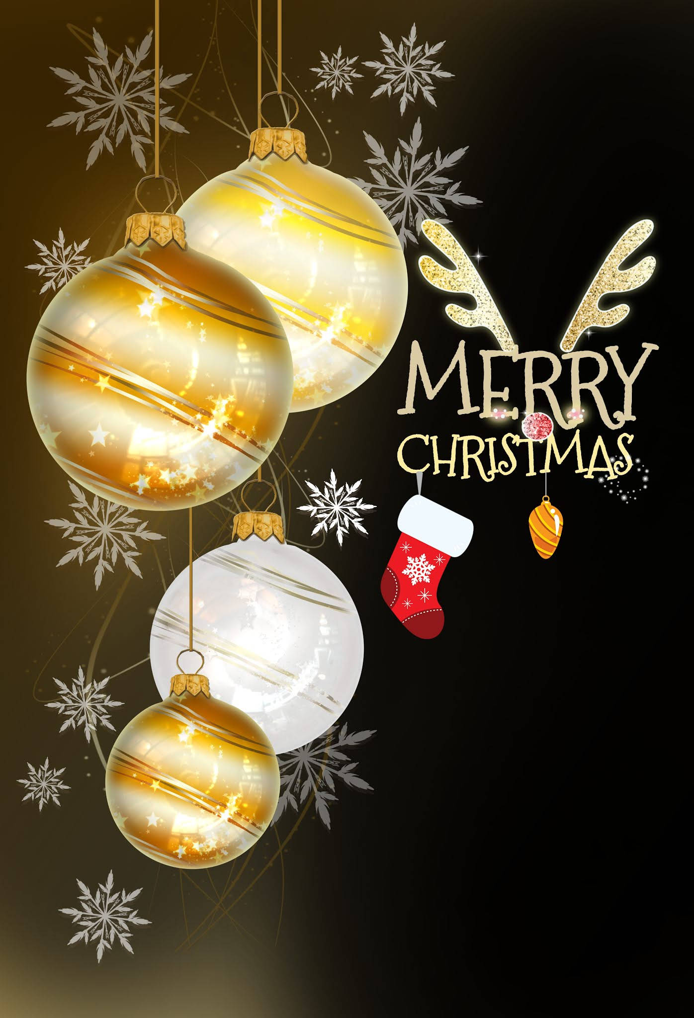 Julekugler i guld iPhone Wallpapers