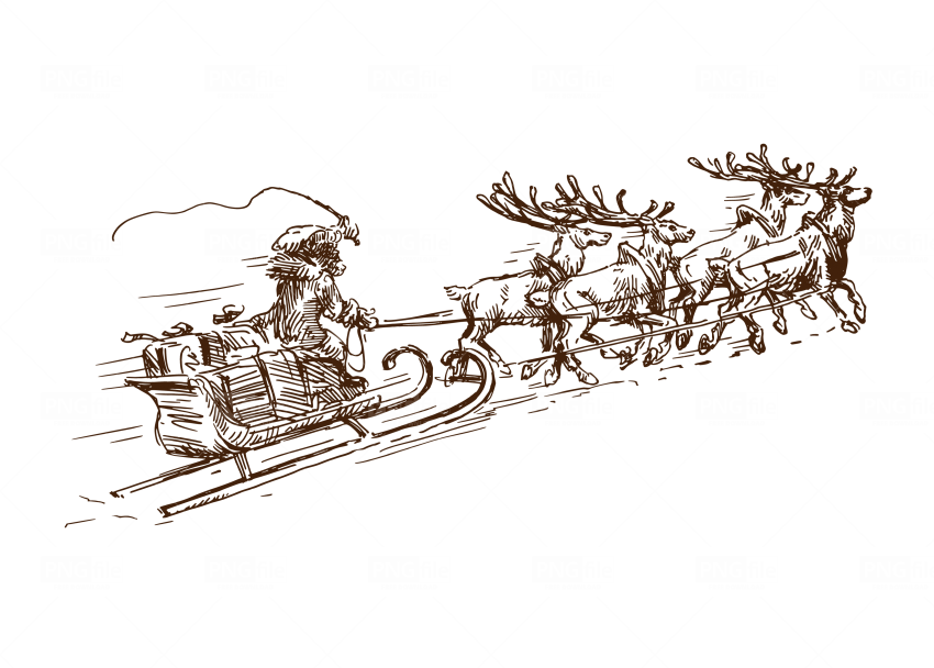 Julemandens slæde med rensdyr silhuet Wallpapers
