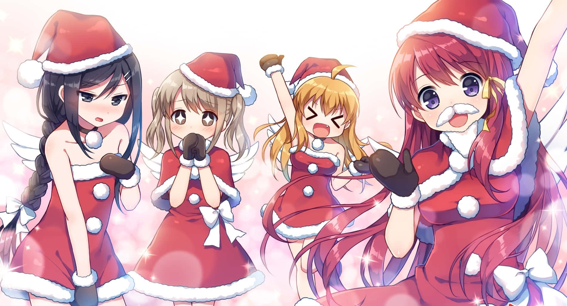 Julen kommer tidligt med denne anime-inspirerede festlige baggrund Wallpapers