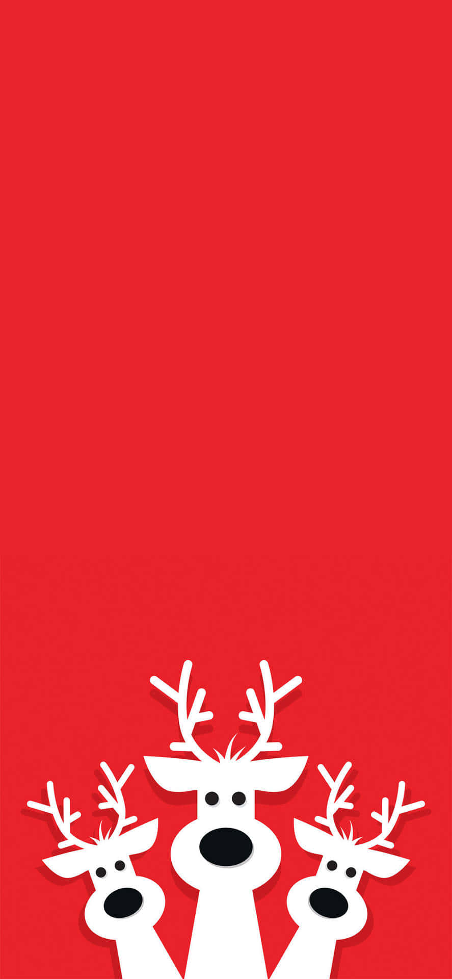 julerensdyr på rød baggrund Wallpapers