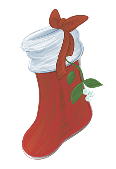 Julestrømpe med mistelten og sløjfe Wallpapers