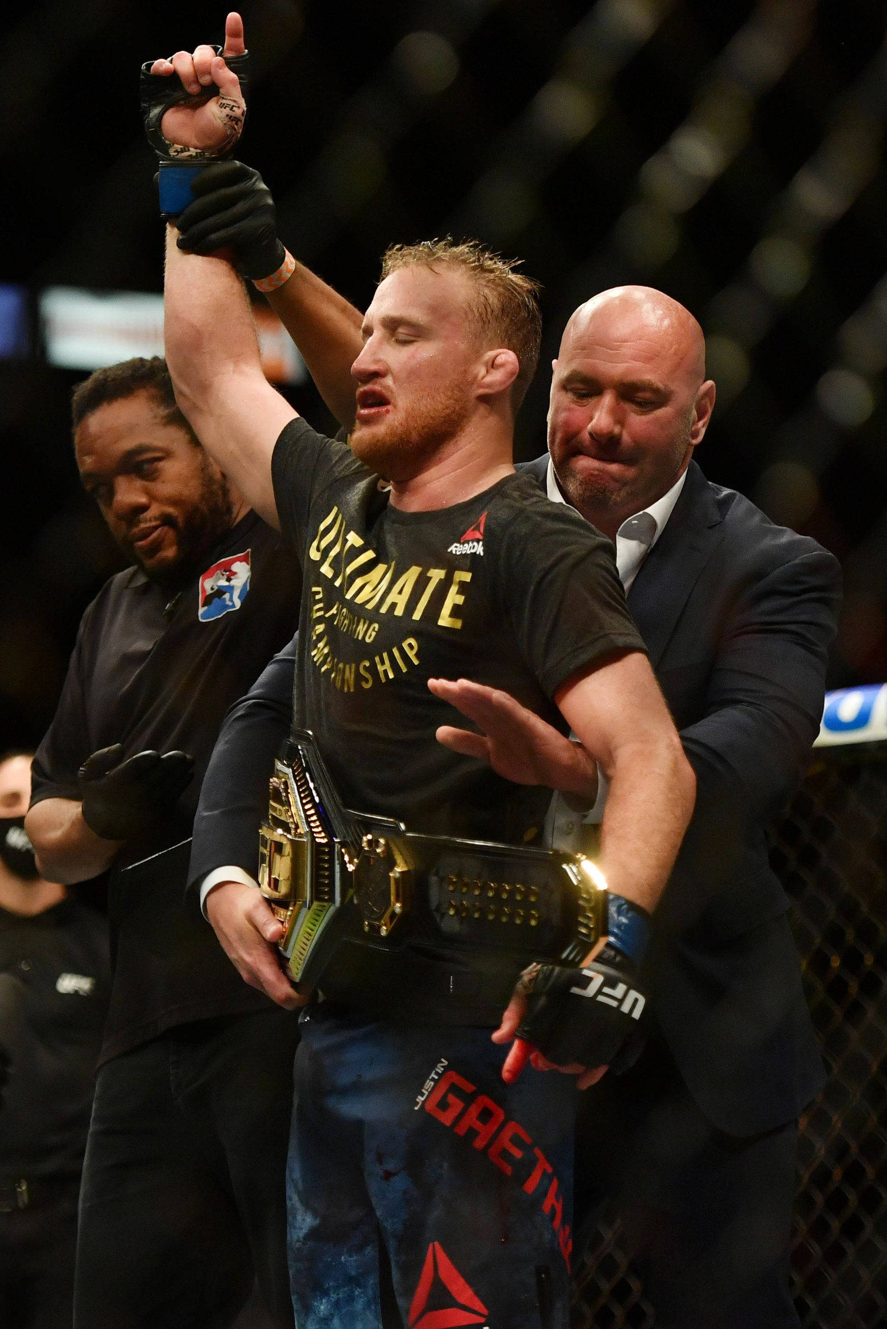 Justin Gaethje iført mesterbæltet Wallpapers