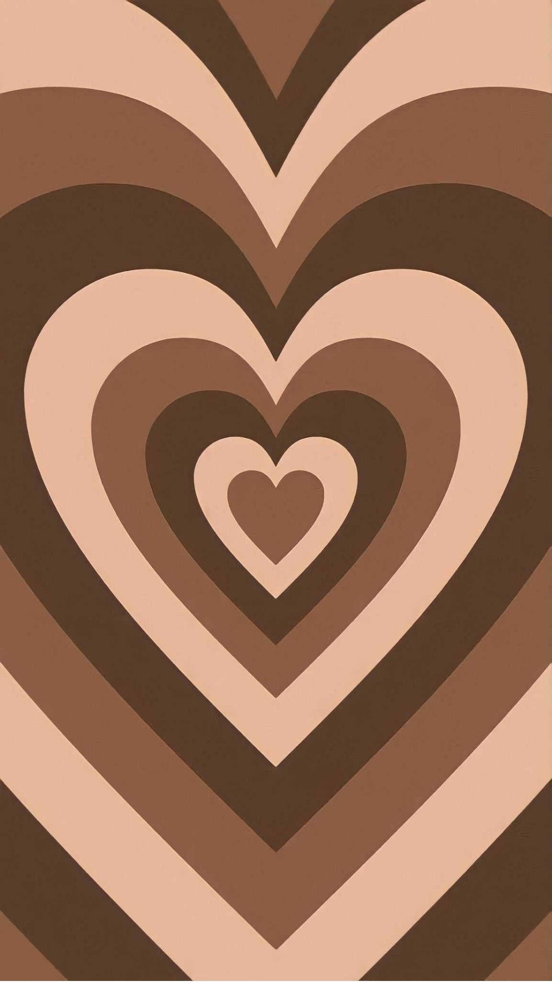 Kærlighedsæstetiske brune hjerter Wallpapers