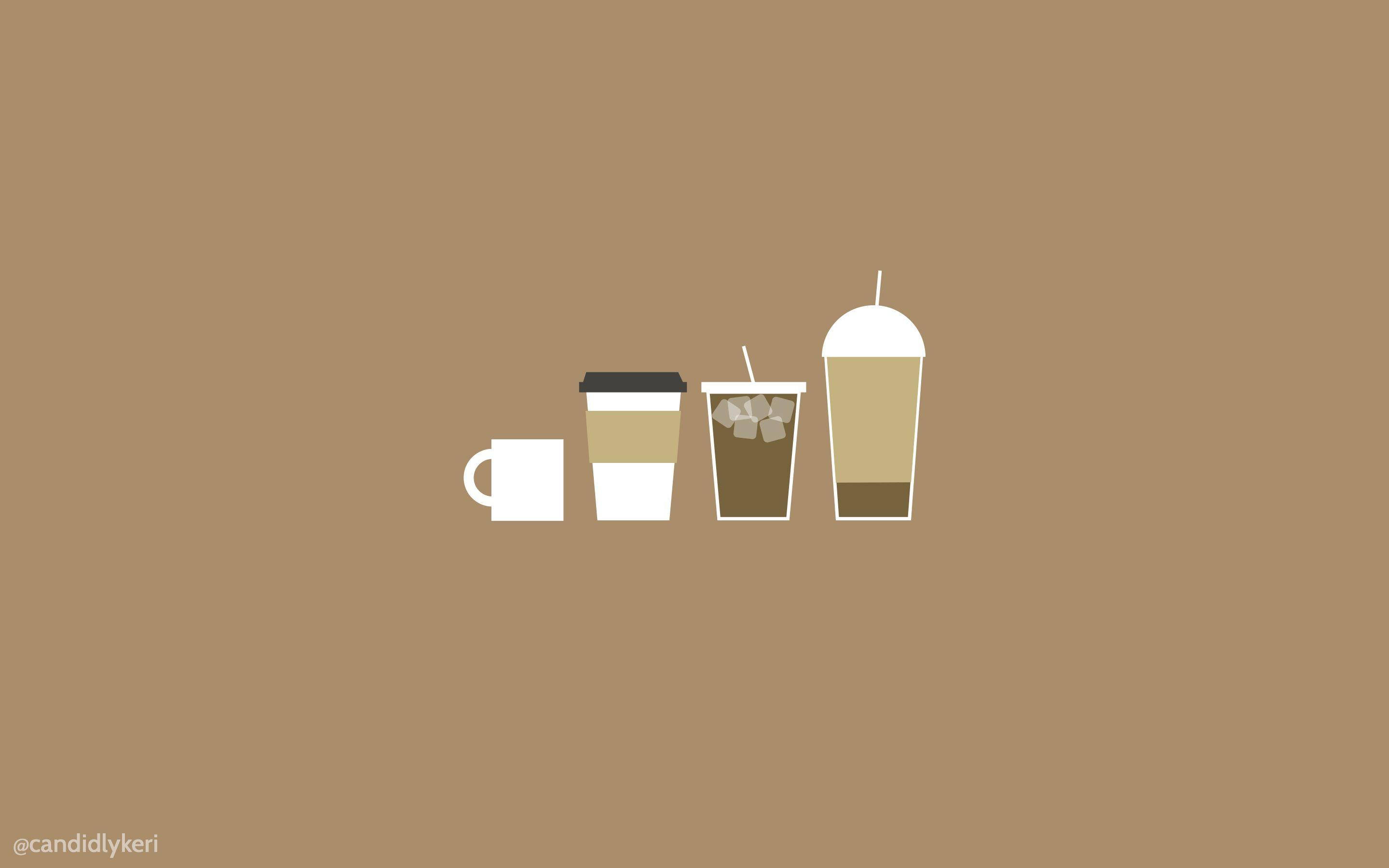 Kaffelatte Beige Æstetisk Laptop Wallpapers