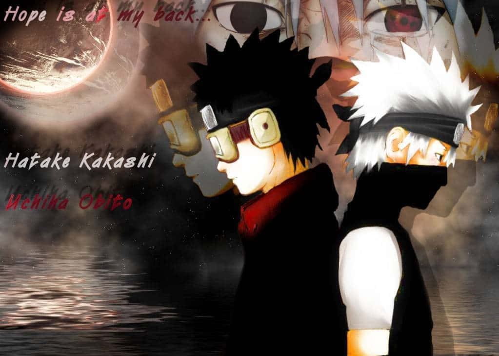 Kakashi og Obito side om side Wallpapers