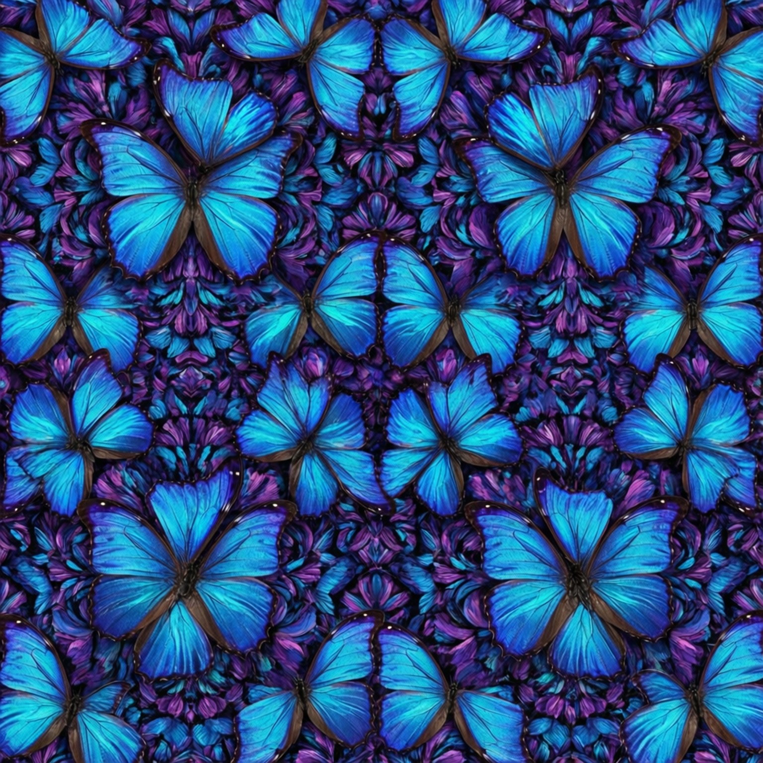 Kalejdoskop blå vinger Wallpapers