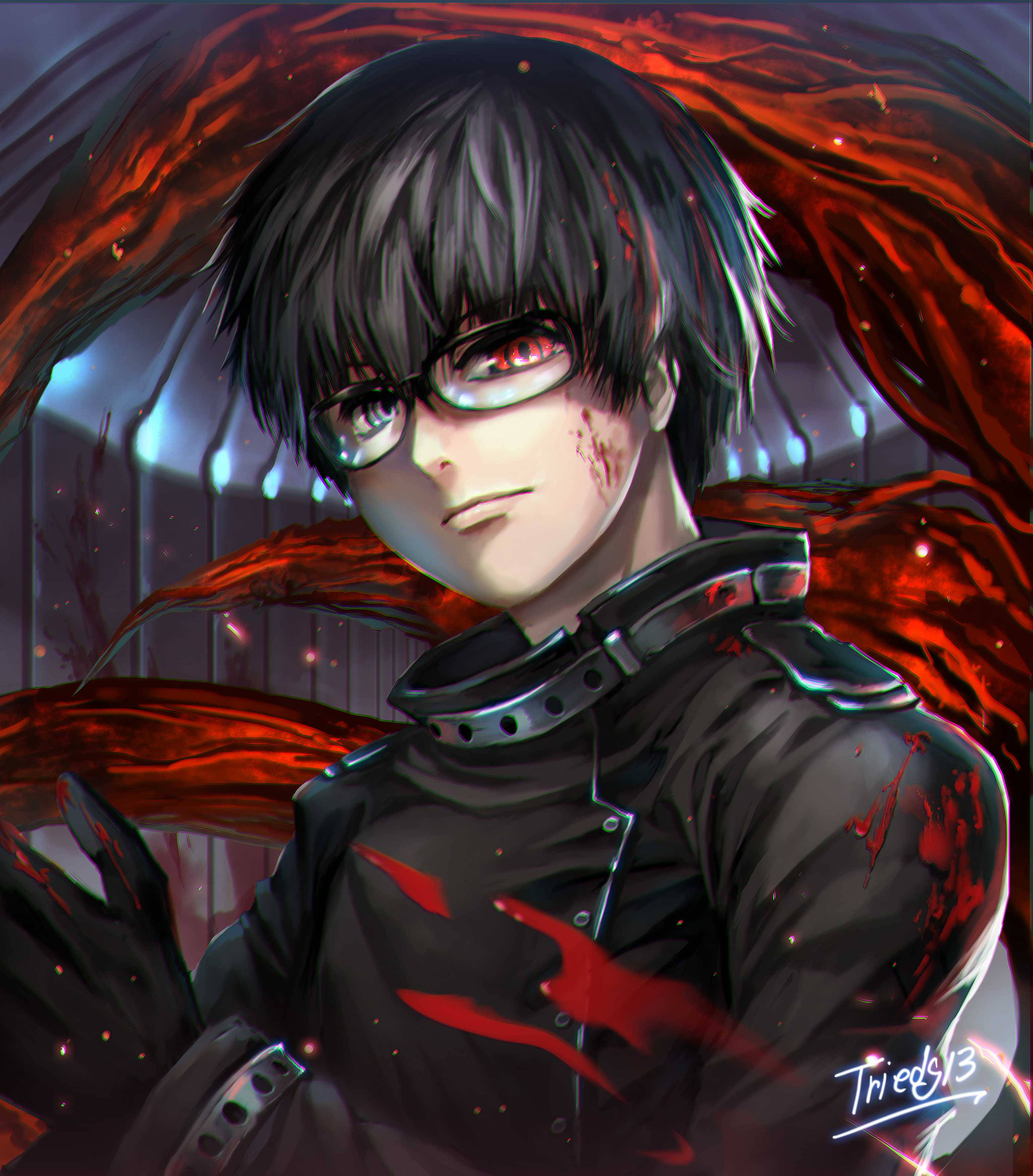 Kaneki Ken i en stilfuld sort jakke Wallpapers