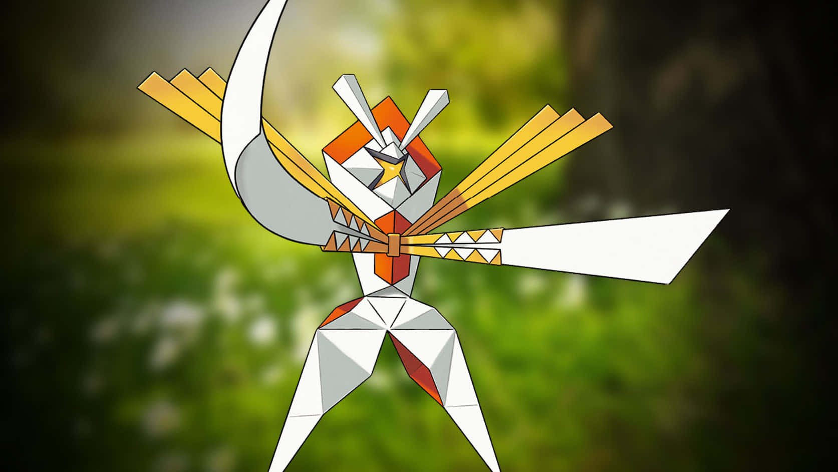 Kartana Pokemon med naturbaggrund Wallpapers
