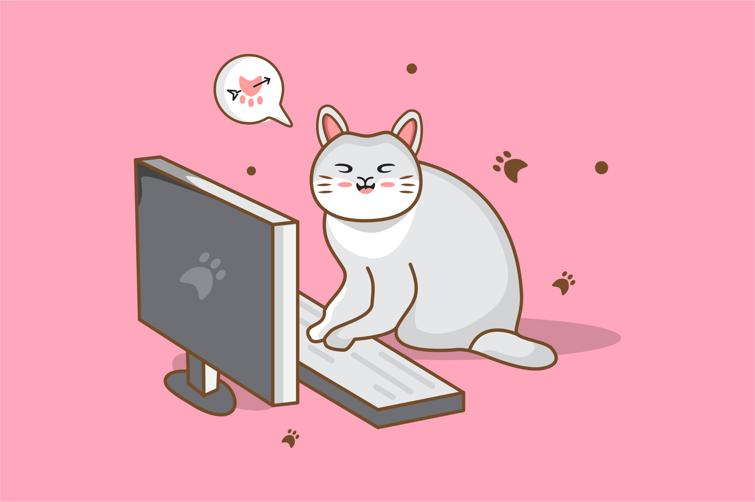 Katte Computer Tastatur Kunst Wallpapers