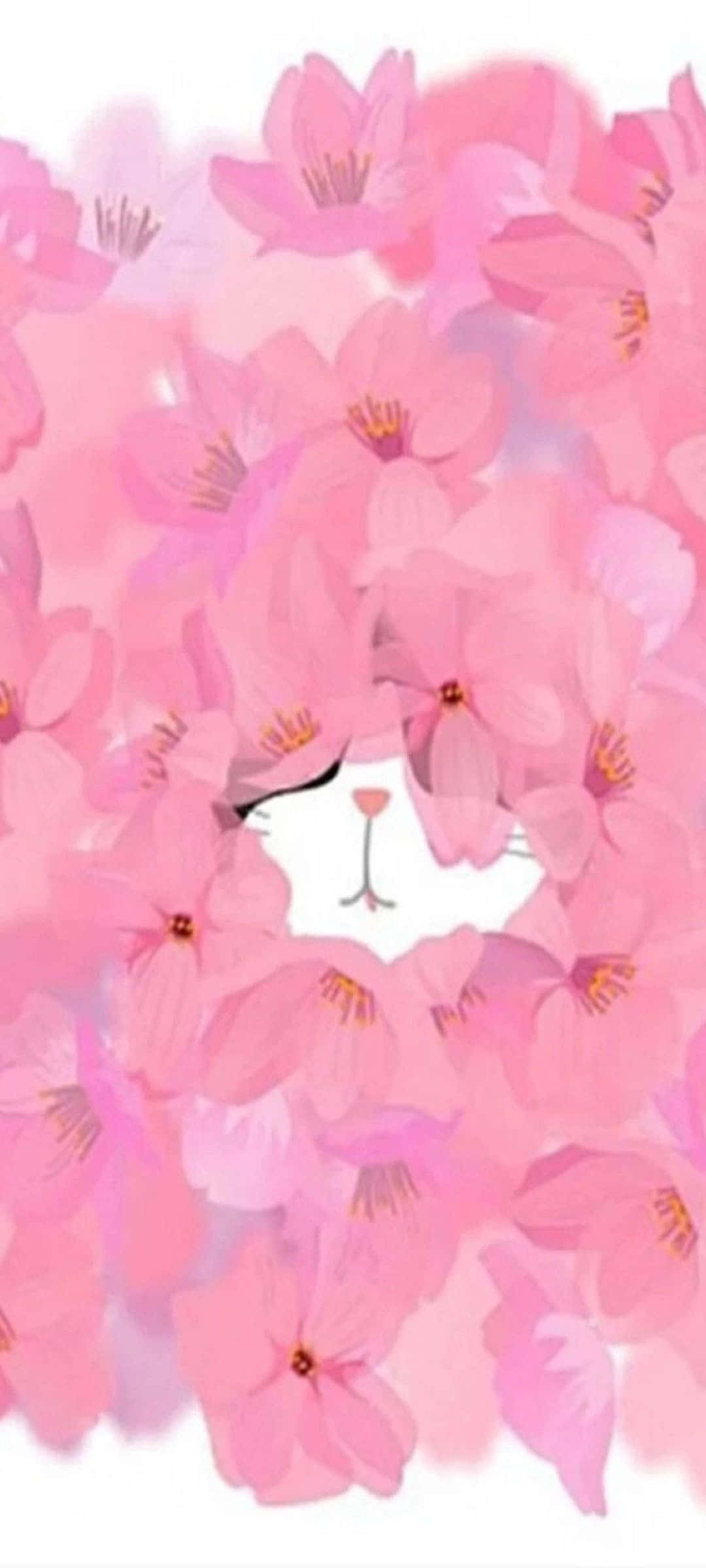 Kattekamuflage med kirsebærblomster Wallpapers