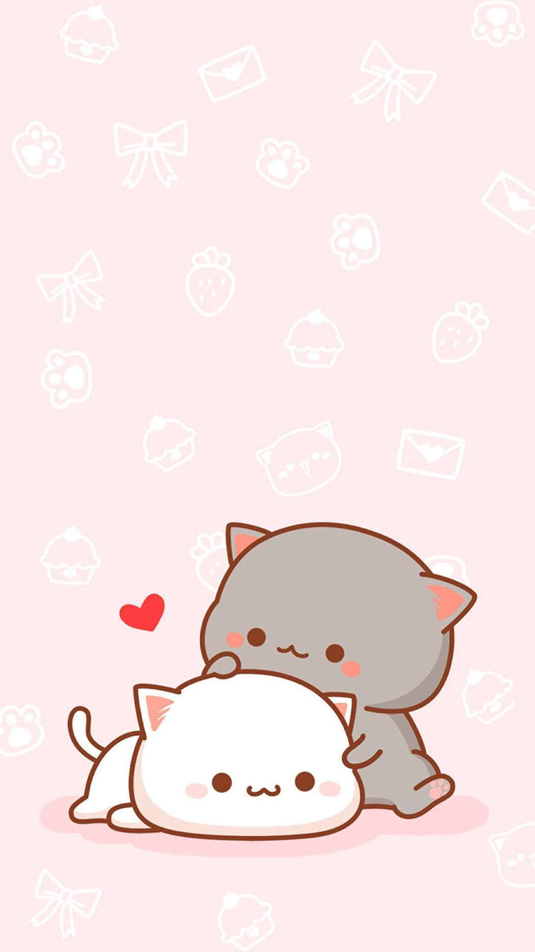 Kawaii Anime Kat Peach og Goma Wallpapers