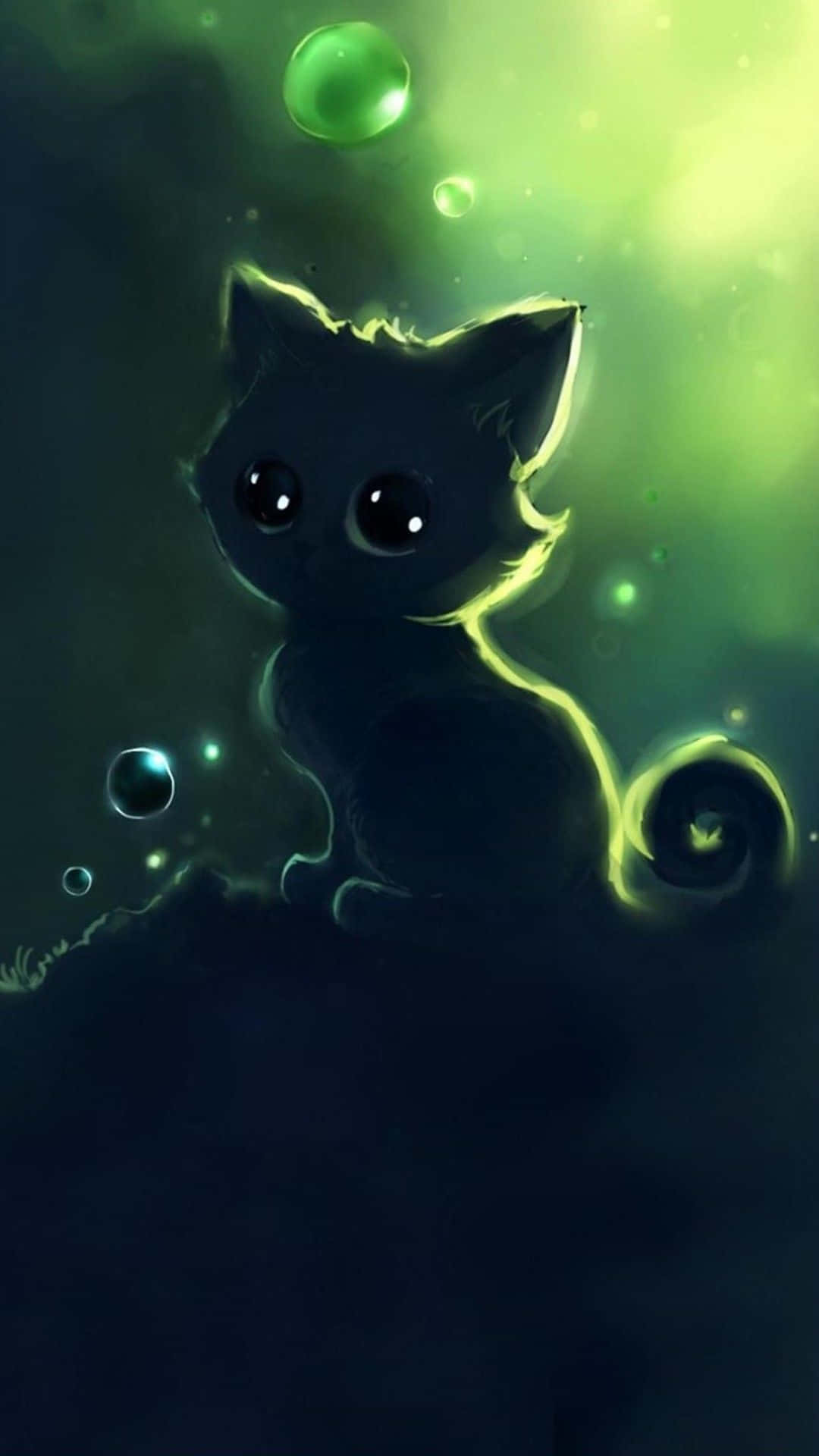 Kawaii Anime Kat Silhuet Wallpapers