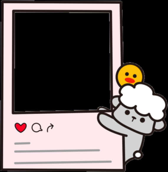 Kawaii får og kylling ramme Wallpapers