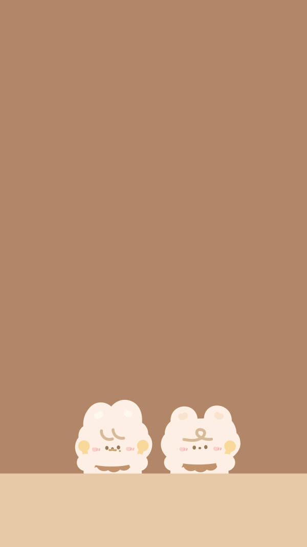 Kawaii figurer beige æstetik Wallpapers