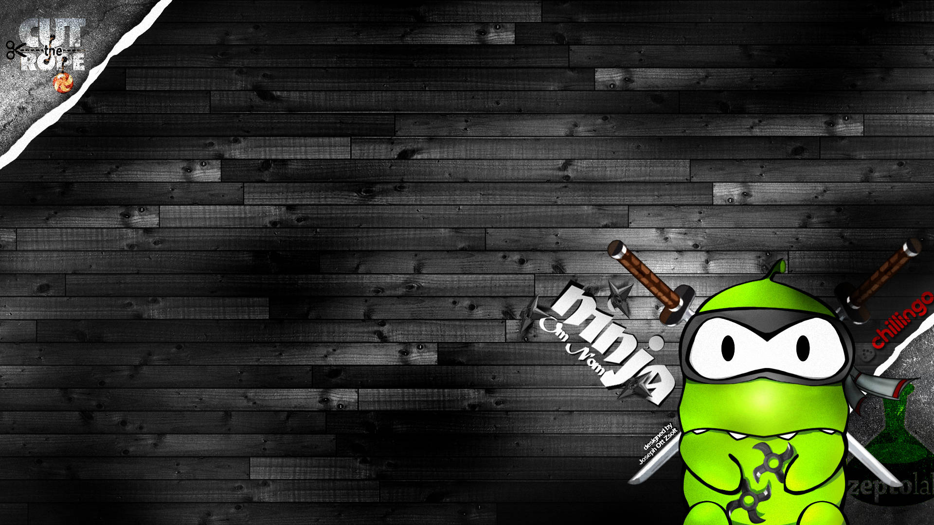 Kawaii Frø Ninja Om Nom Wallpapers