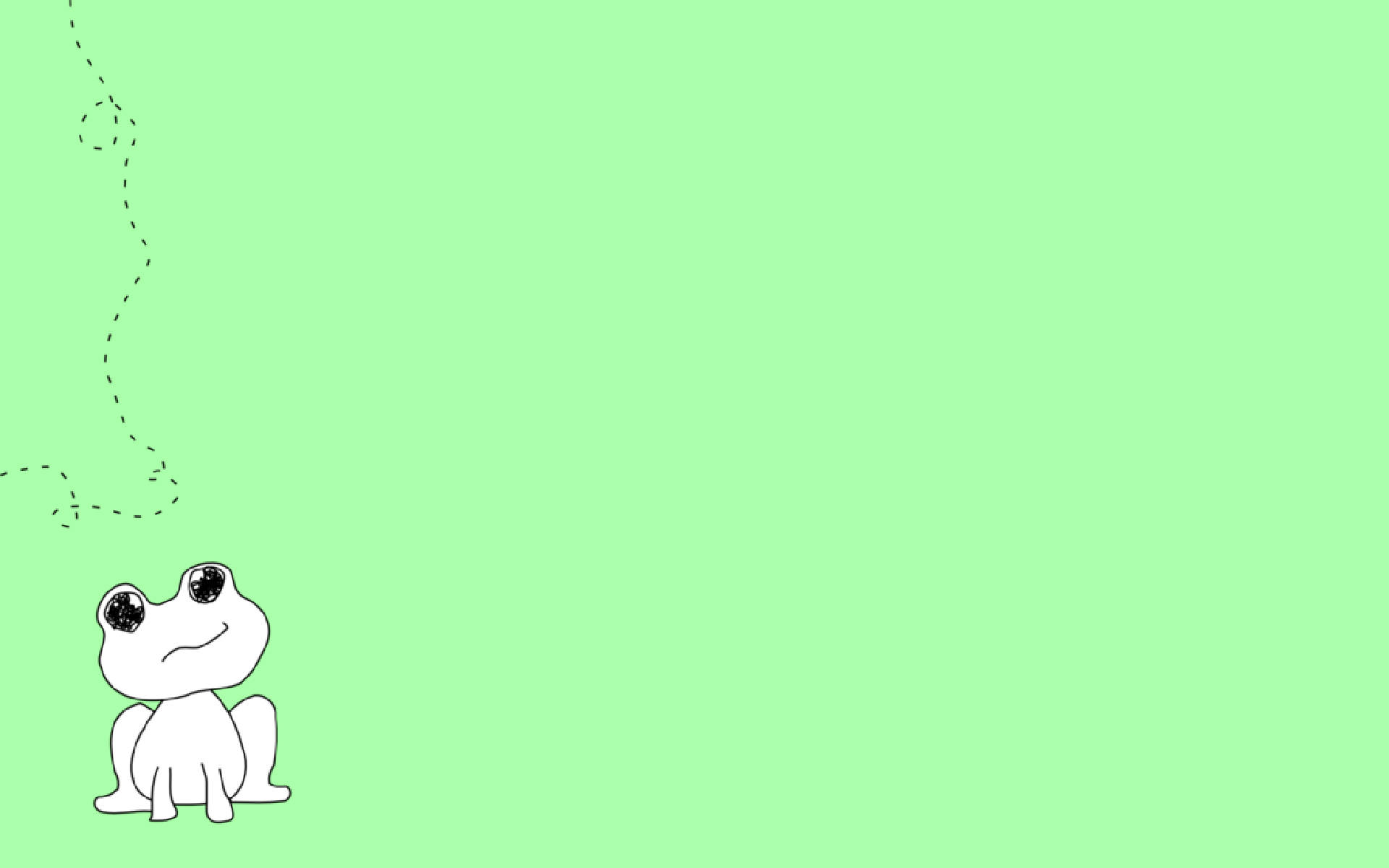 Kawaii frø på grøn tegning Wallpapers