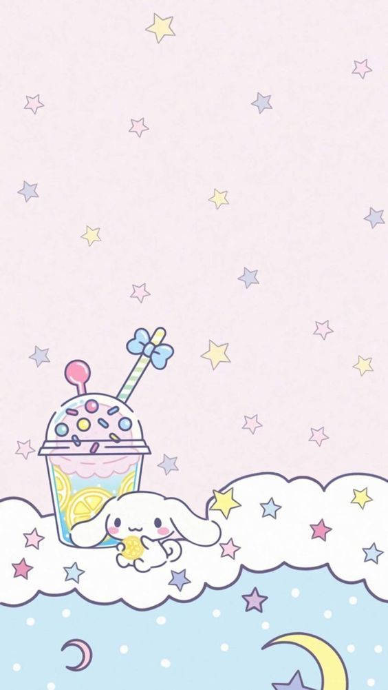 Kawaii HD Cinnamoroll og Stjerner Wallpapers