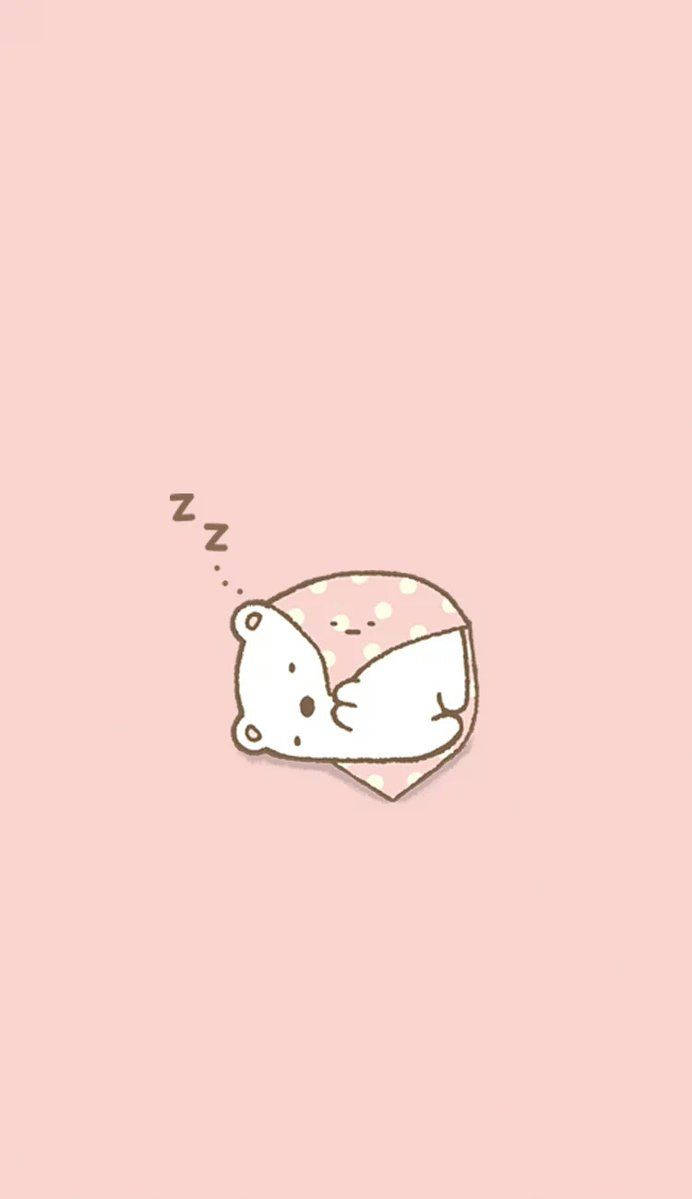 Kawaii HD Sovende Hvid Bjørn Wallpapers
