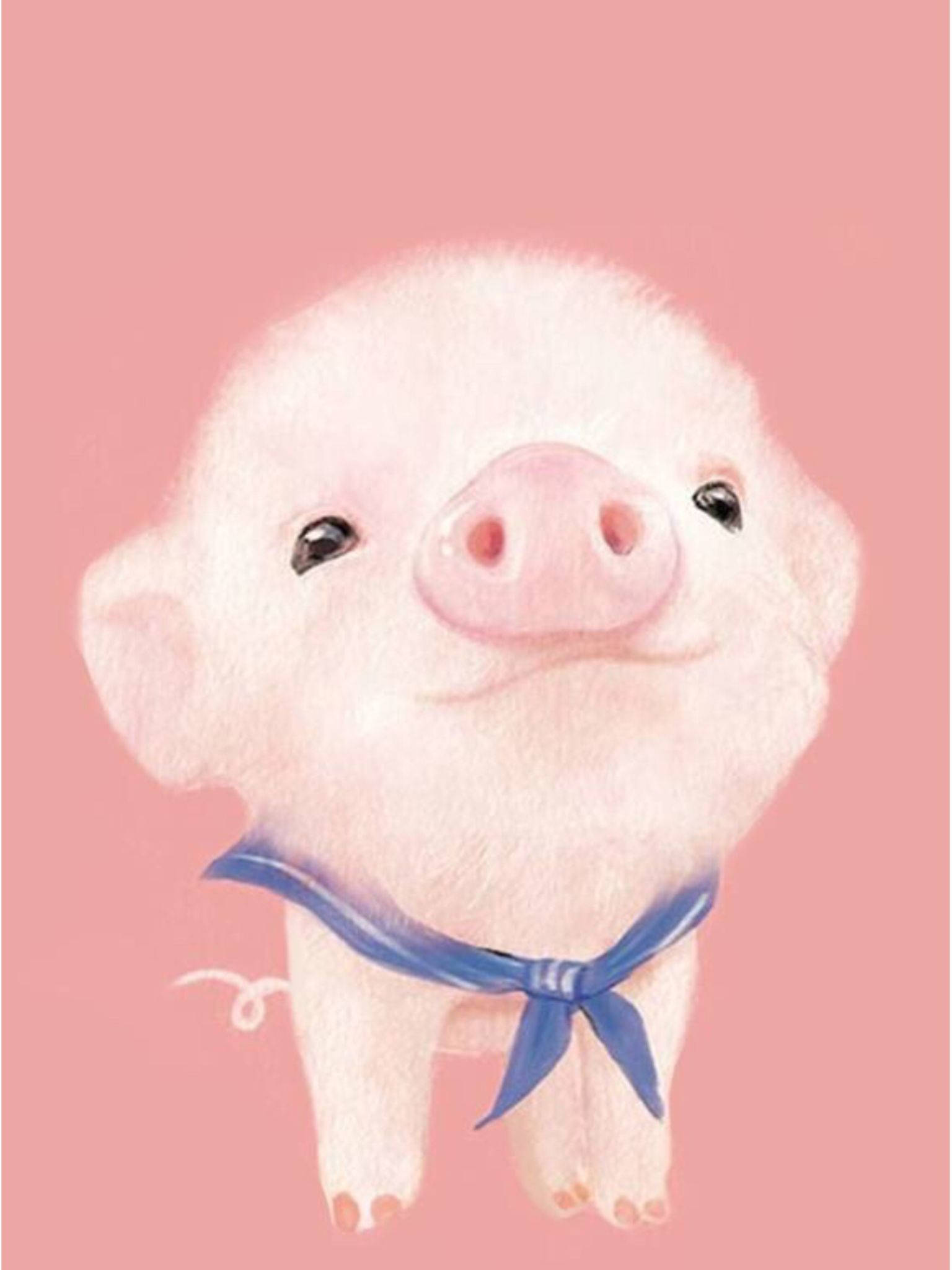 Kawaii iPhone-lommetrørklæde med lille gris Wallpapers