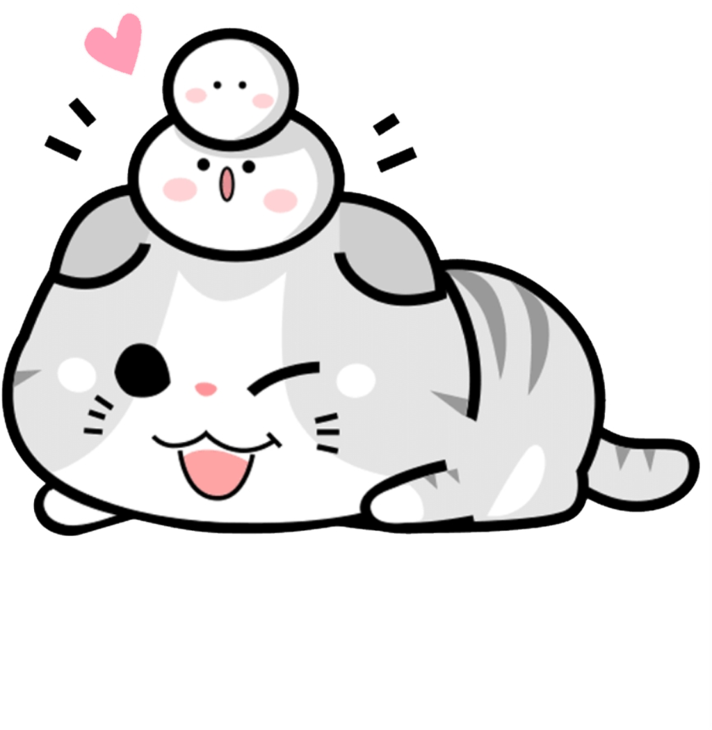 Kawaii kat og sæl venner.PNG Wallpapers