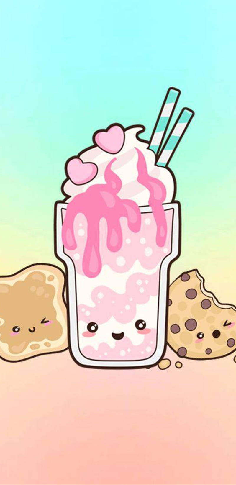 Kawaii sød piget milkshake Wallpapers