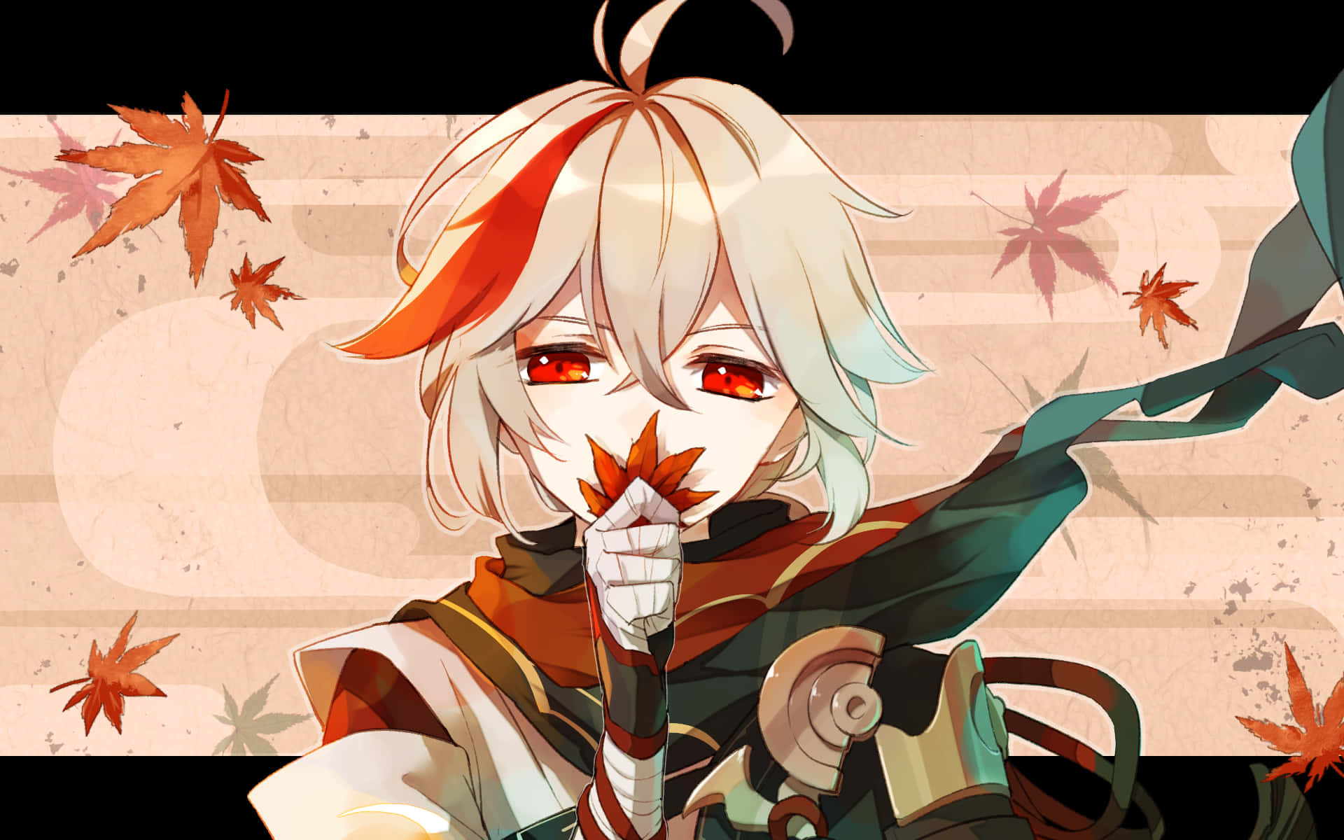 Kazuha Fanart Tegning Ahornblad Wallpapers