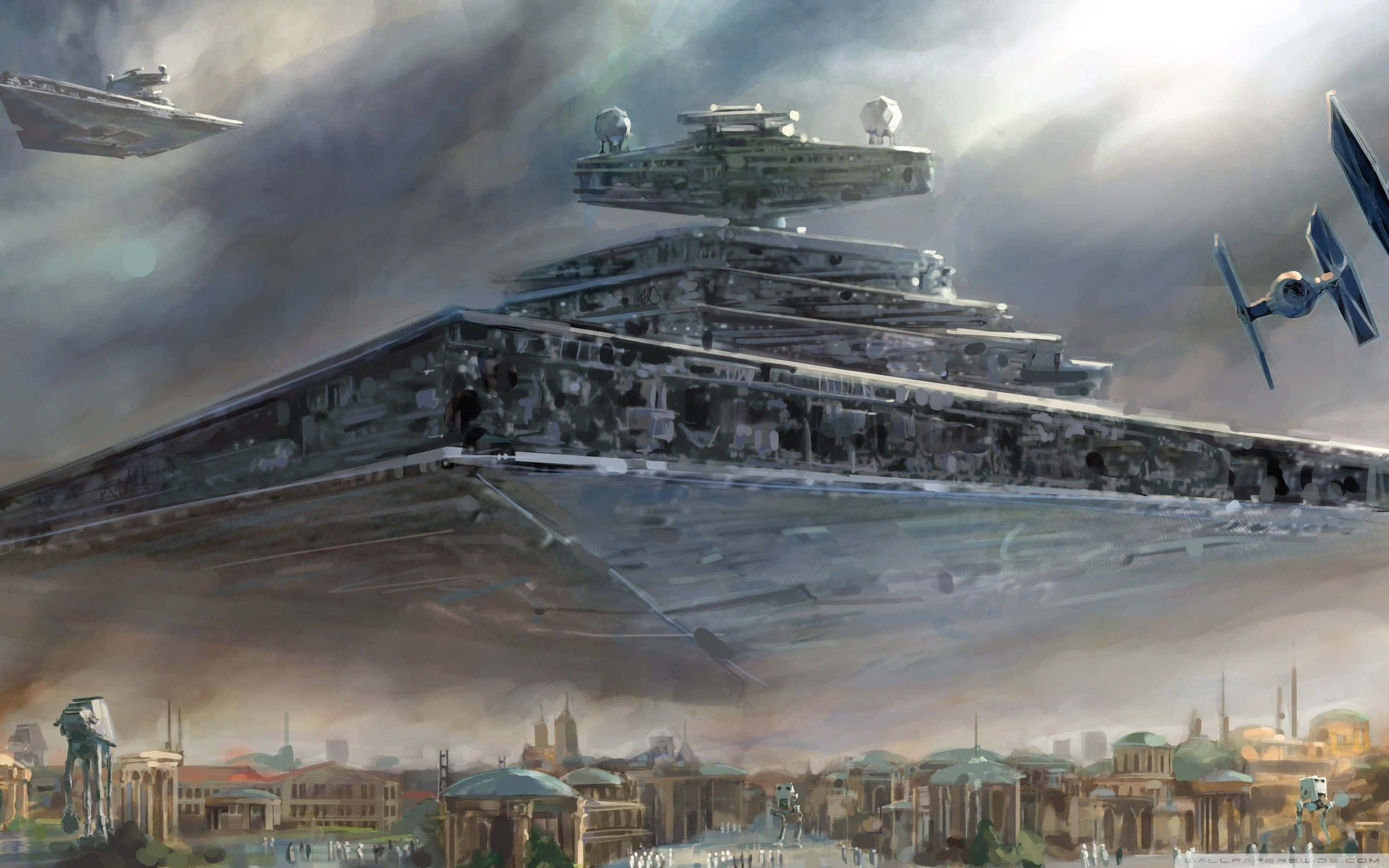 Kejserstyrker og Star Destroyer Invasion Wallpapers