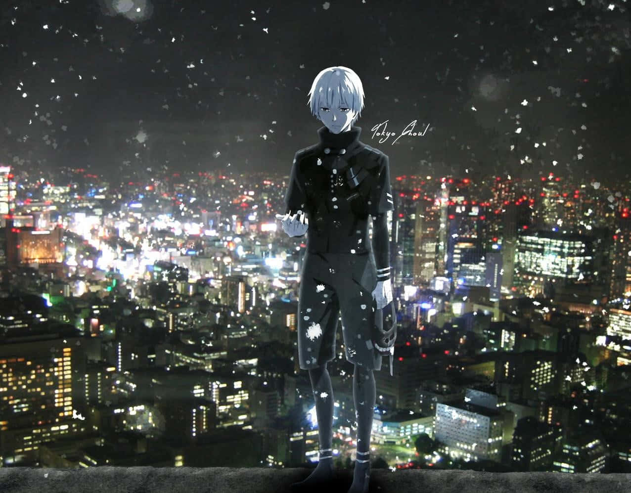 Ken Kaneki på bygning Tokyo Ghoul Anime Wallpapers