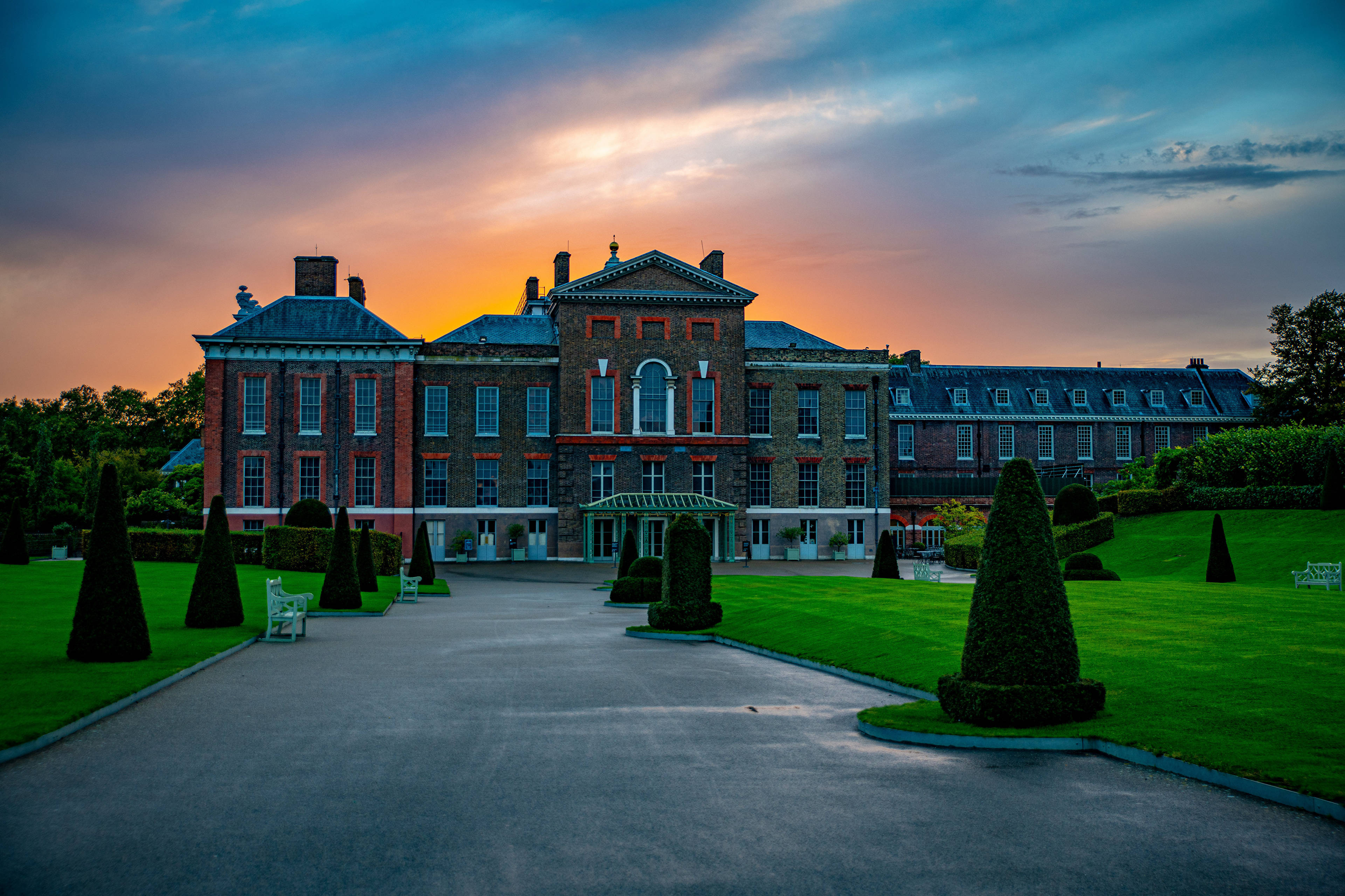 Kensington Palace fotograferet under solnedgang Wallpapers