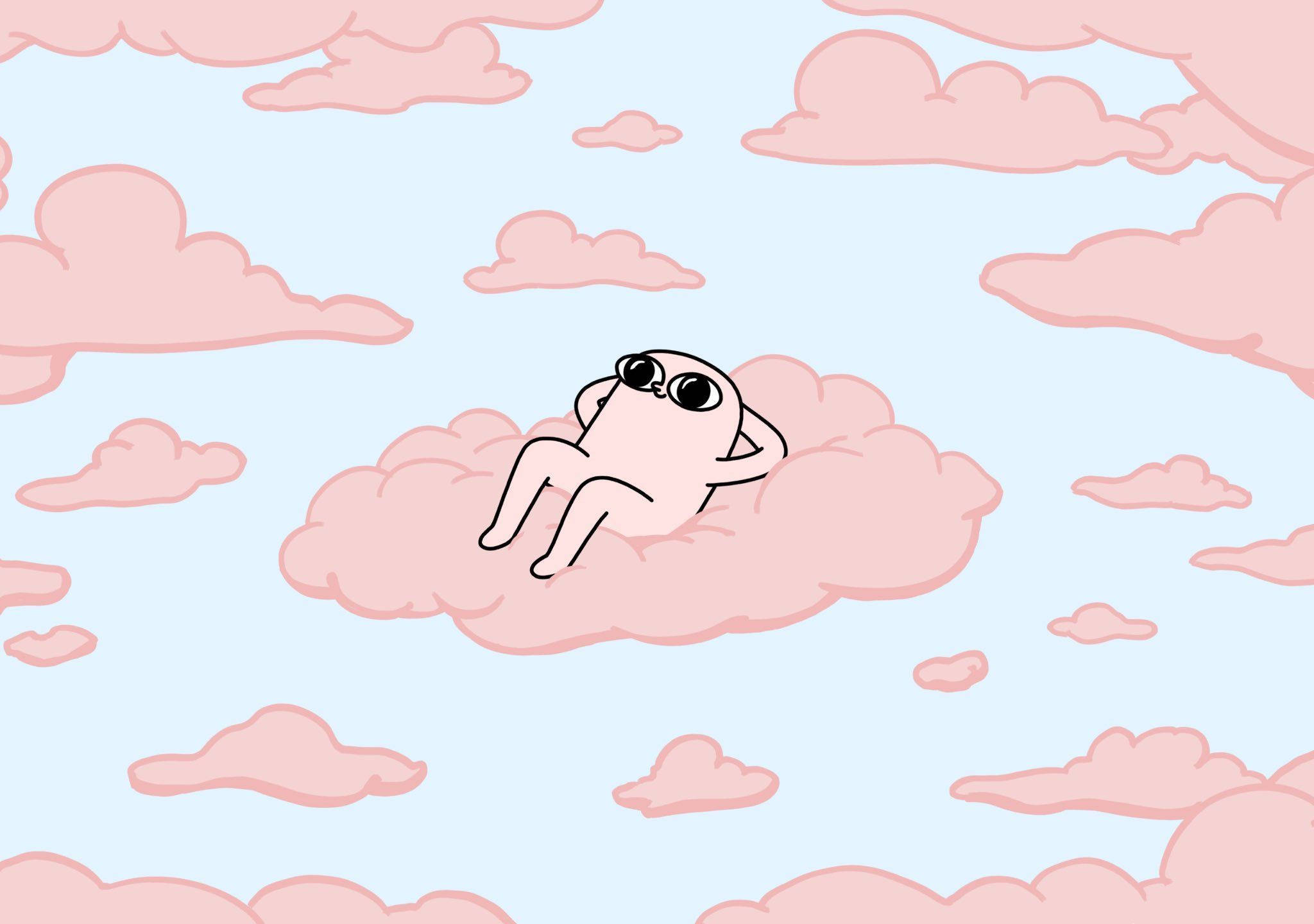 Ketnipz slapper af på lyserøde skyer Pinterest æstetik Wallpapers