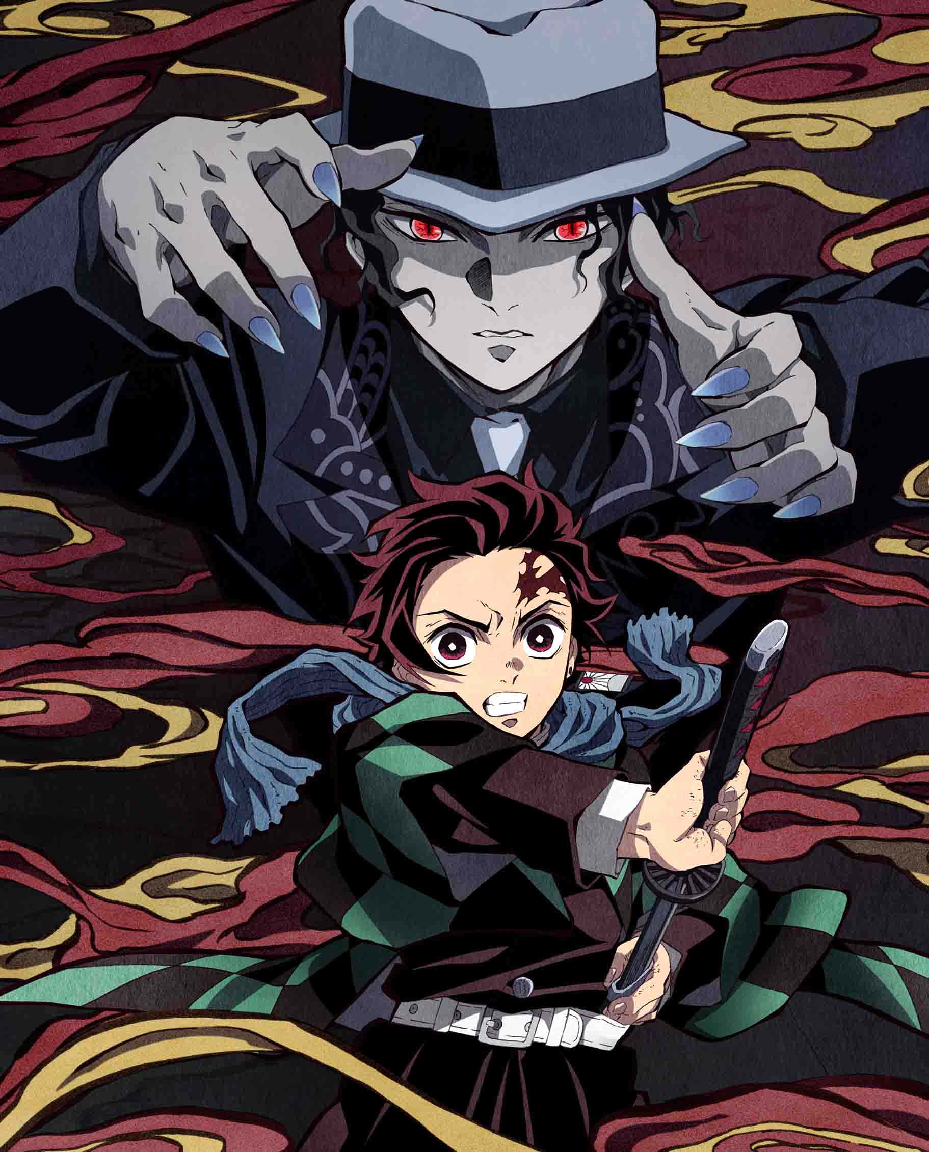 Kibutsuji Muzan og Tanjiro Kamado Telefon Wallpapers