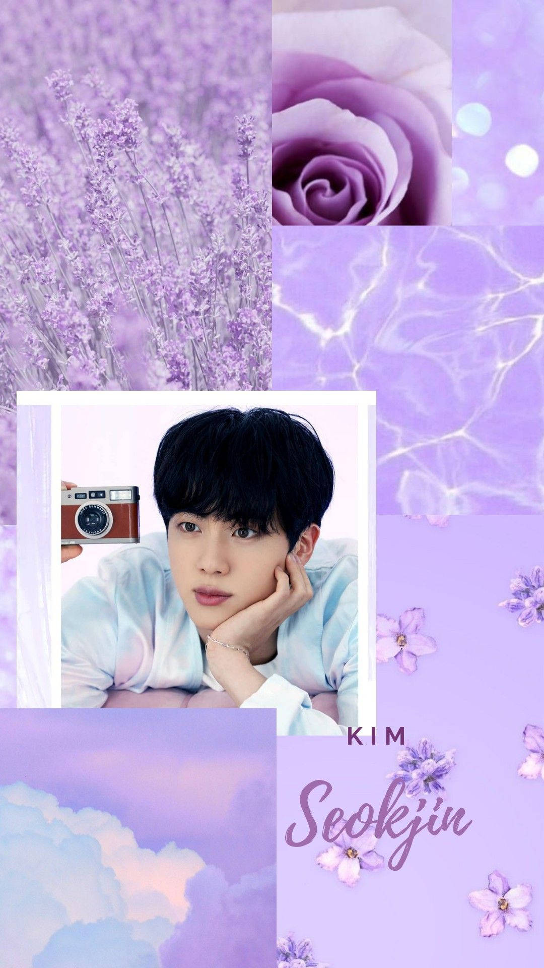 Kim Seokjin æstetisk pastel lilla Wallpapers