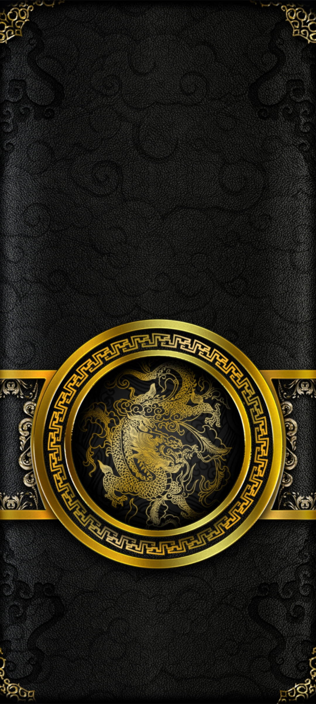 Kinesisk Drage Sort og Guld iPhone Wallpapers